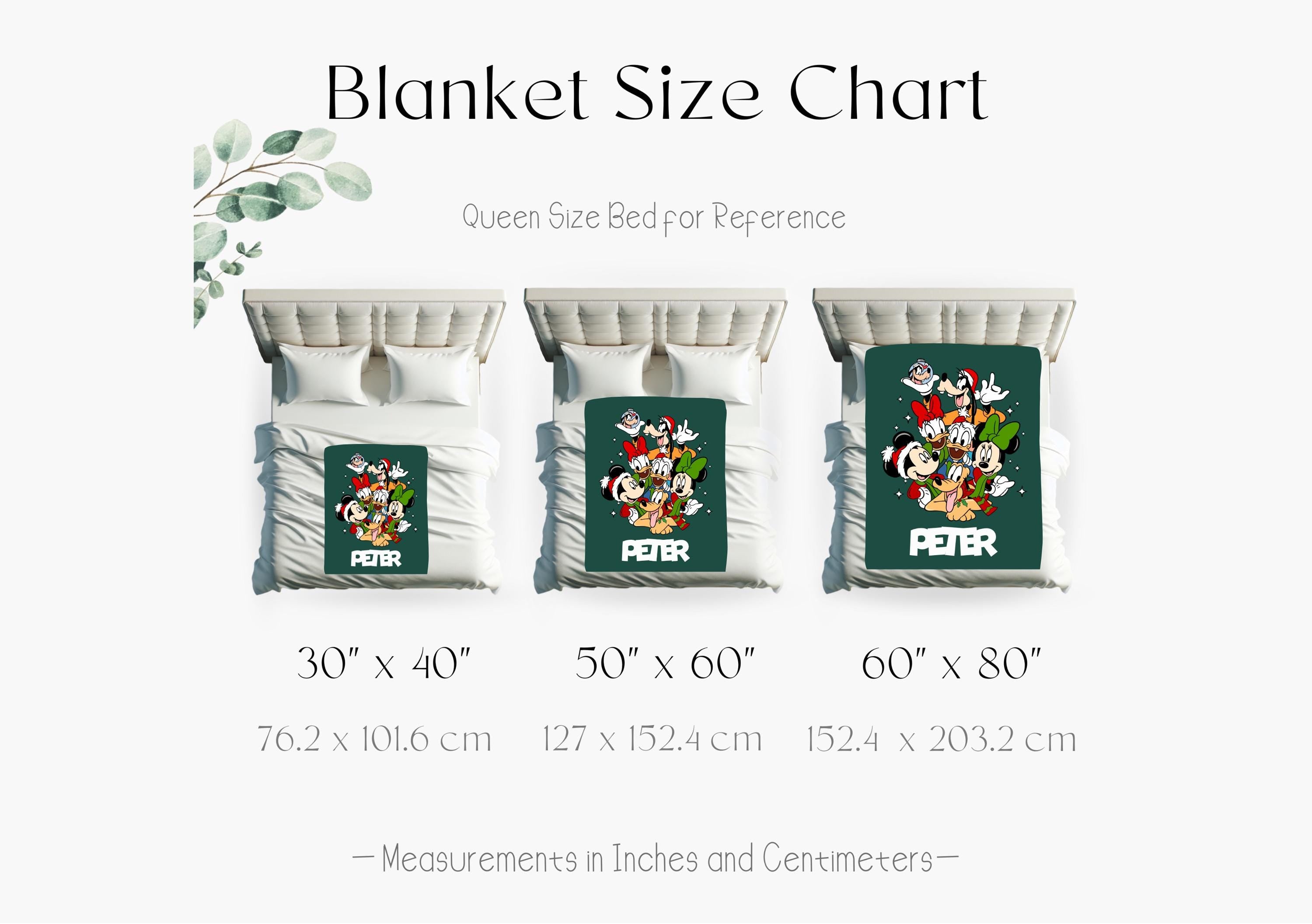 Personalized Mickey and Friends Santa Christmas Throw Blanket, Mickey's Very Merry Christmas Party Home Decor, Disney's Christmas Blanket