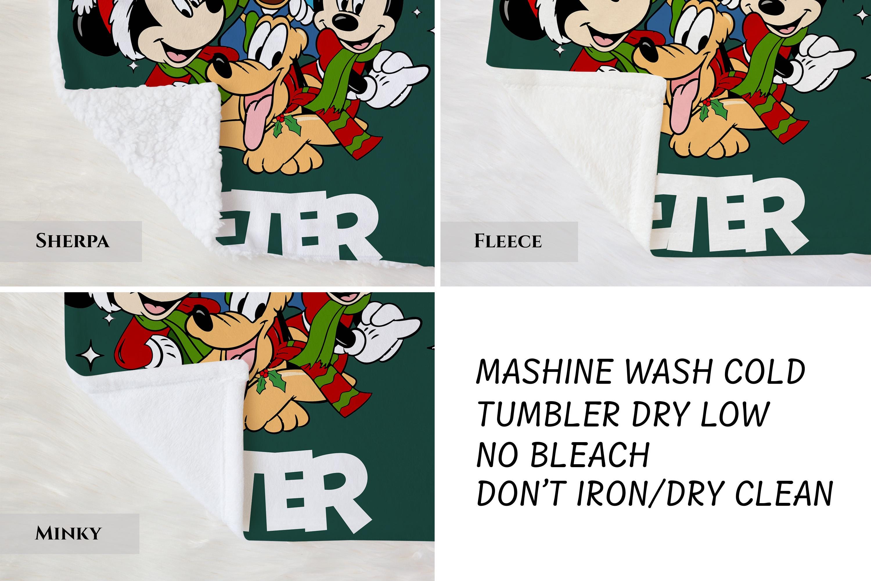 Personalized Mickey and Friends Santa Christmas Throw Blanket, Mickey's Very Merry Christmas Party Home Decor, Disney's Christmas Blanket