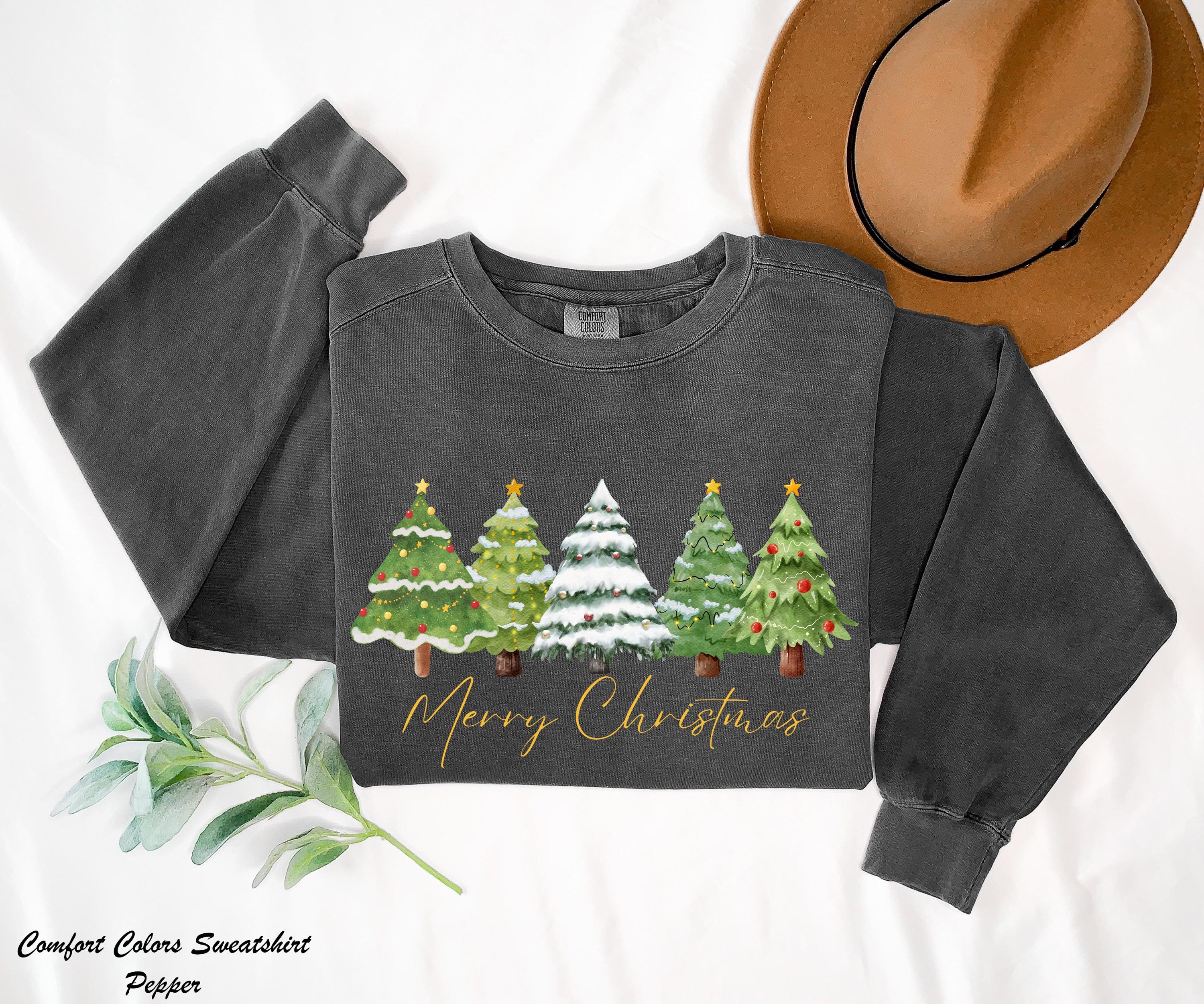 Green Trees Christmas Shirt, Merry Christmas Shirt, Womans Holiday Shirt, Christmas Party Shirt, Xmas Party Tee, Xmas Gift, Winter Shirt