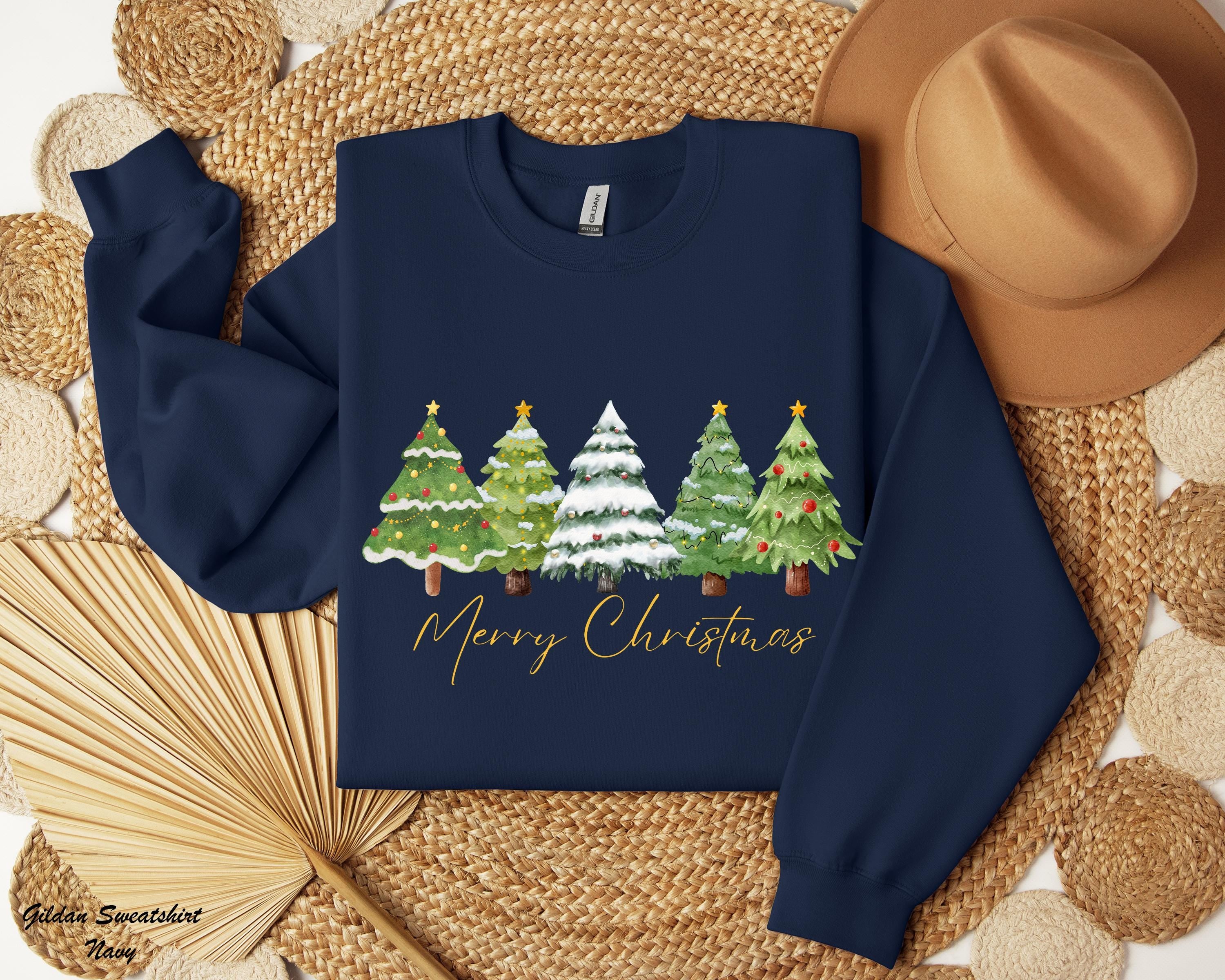 Green Trees Christmas Shirt, Merry Christmas Shirt, Womans Holiday Shirt, Christmas Party Shirt, Xmas Party Tee, Xmas Gift, Winter Shirt