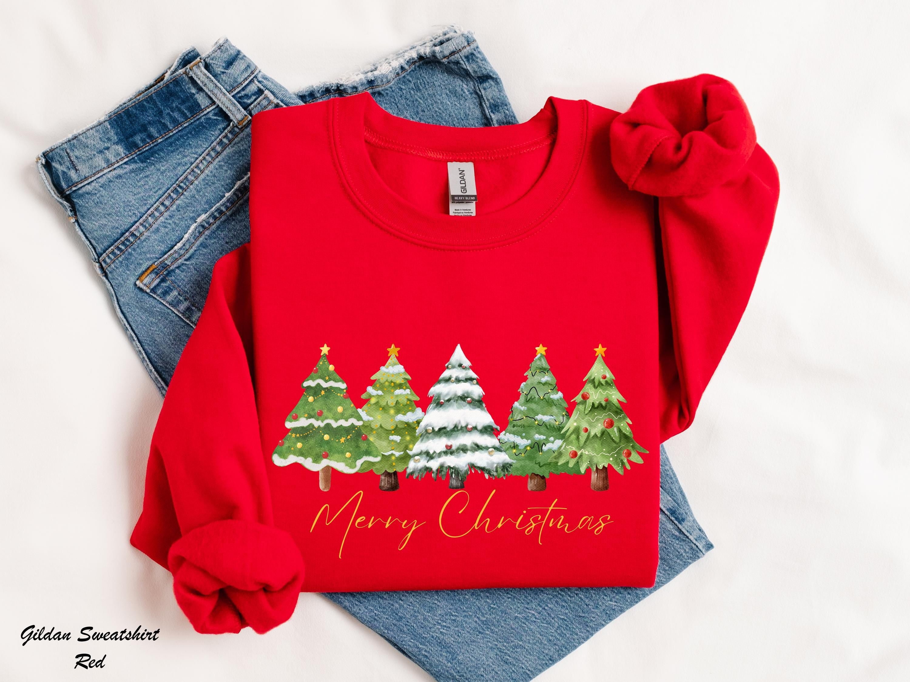 Green Trees Christmas Shirt, Merry Christmas Shirt, Womans Holiday Shirt, Christmas Party Shirt, Xmas Party Tee, Xmas Gift, Winter Shirt