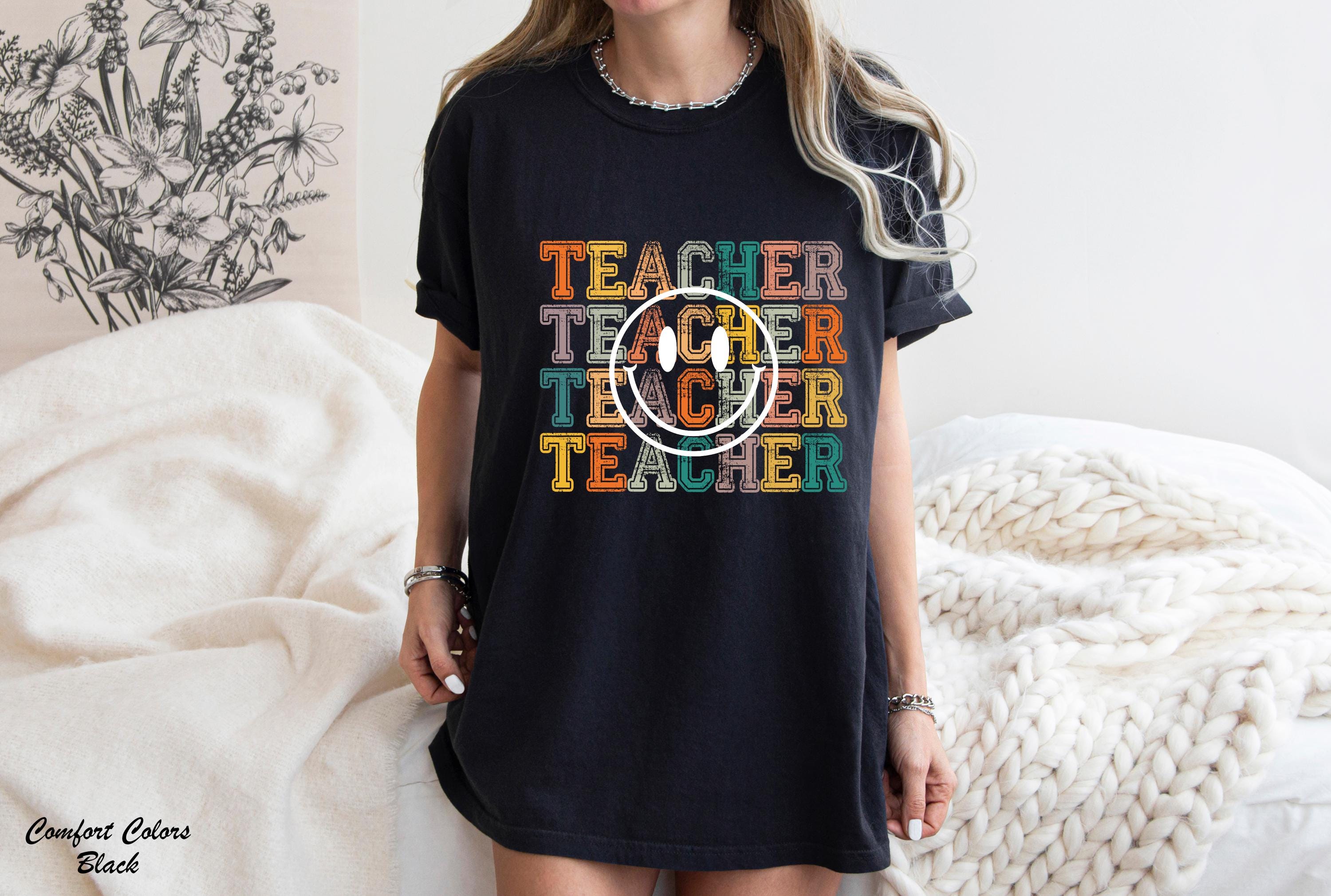 Smile Face Teacher Shirt, Back to School Shirt, Teacher Appreciation Gifts, Teacher Happy Face Shirt, Teacher Life Shirt, Teacher Tee,