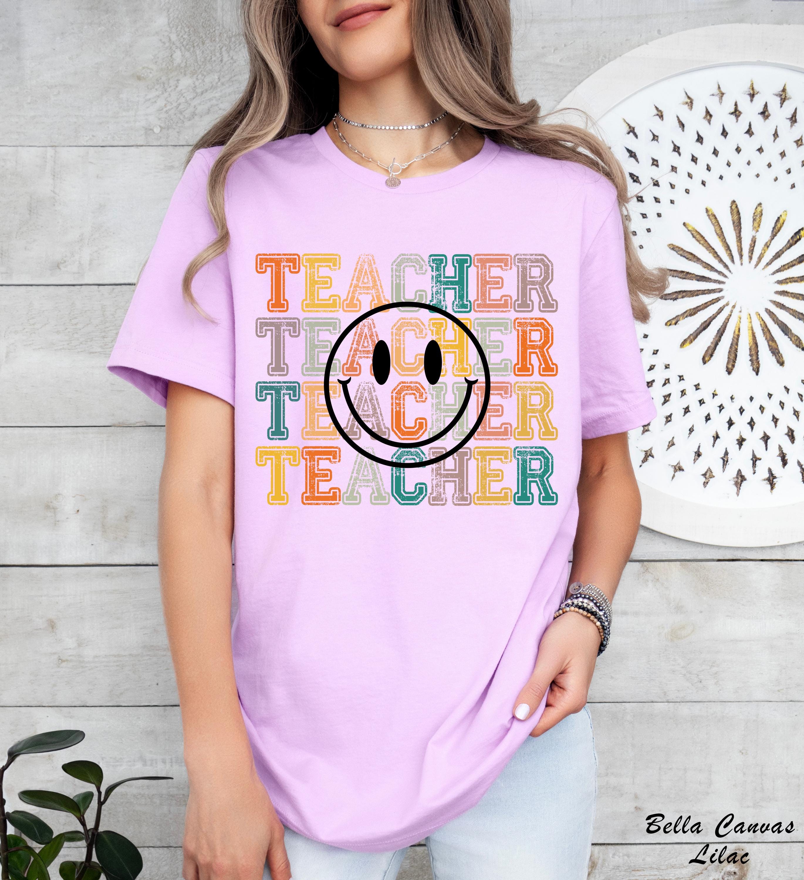 Smile Face Teacher Shirt, Back to School Shirt, Teacher Appreciation Gifts, Teacher Happy Face Shirt, Teacher Life Shirt, Teacher Tee,