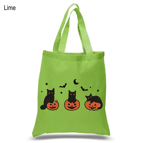 Black Cat Halloween Trick-or-Treat Tote Bag