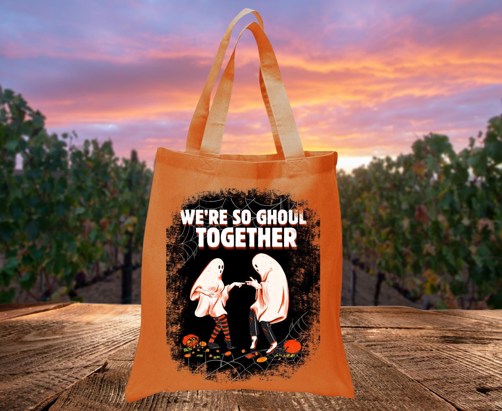 We're So Ghoul Together Tote Bag,Ghouls Tote Bag, Halloween Tote Bag,Halloween Gifts, Trick or Treat Bag, Halloween Eco-Friendly Shopping