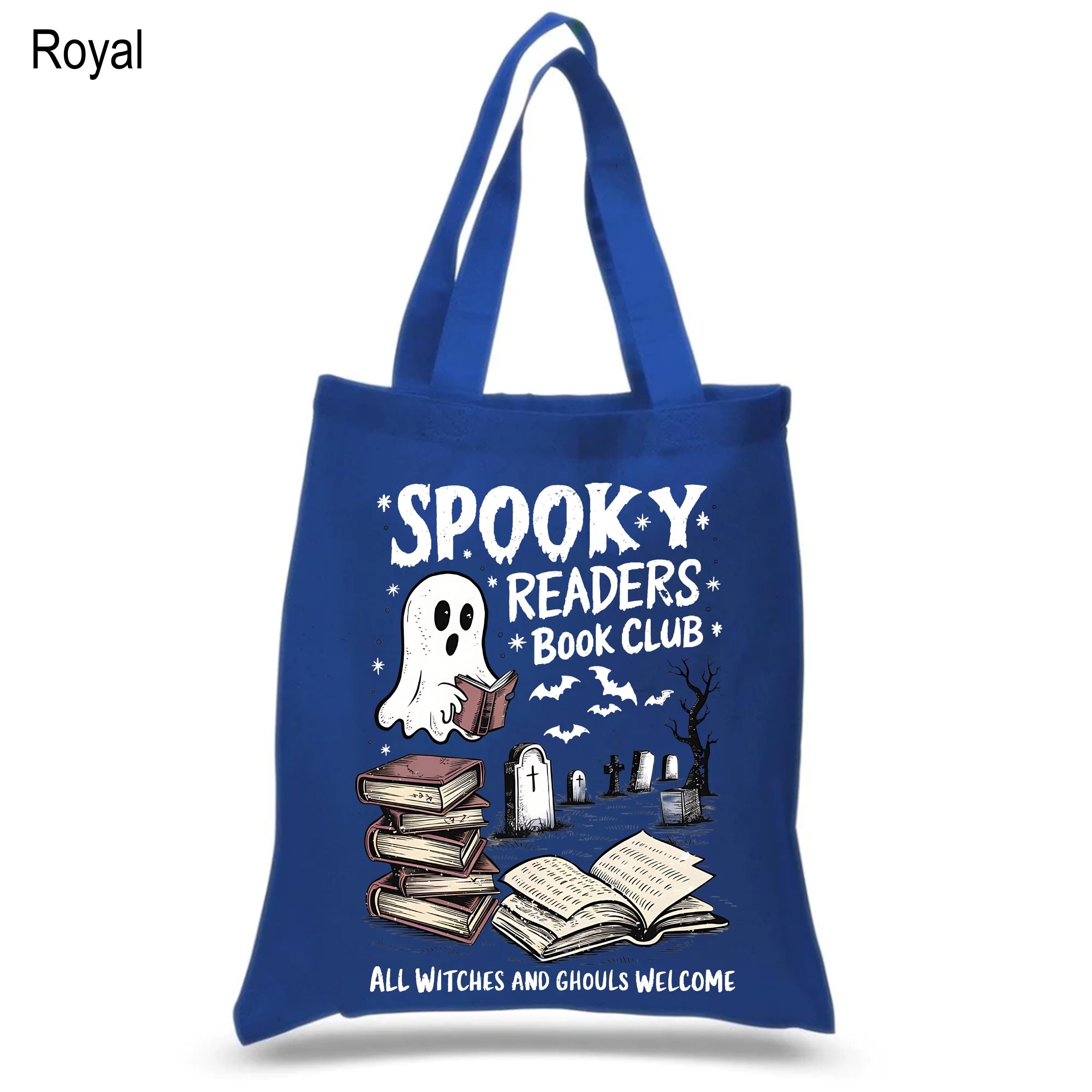 Spooky Readers Book Club Tote Bag, Bookish Halloween Canvas Tote Bag, Book Lover Cotton Tote Bag, Bookish Merch, Ghost Book Club Tote Bag