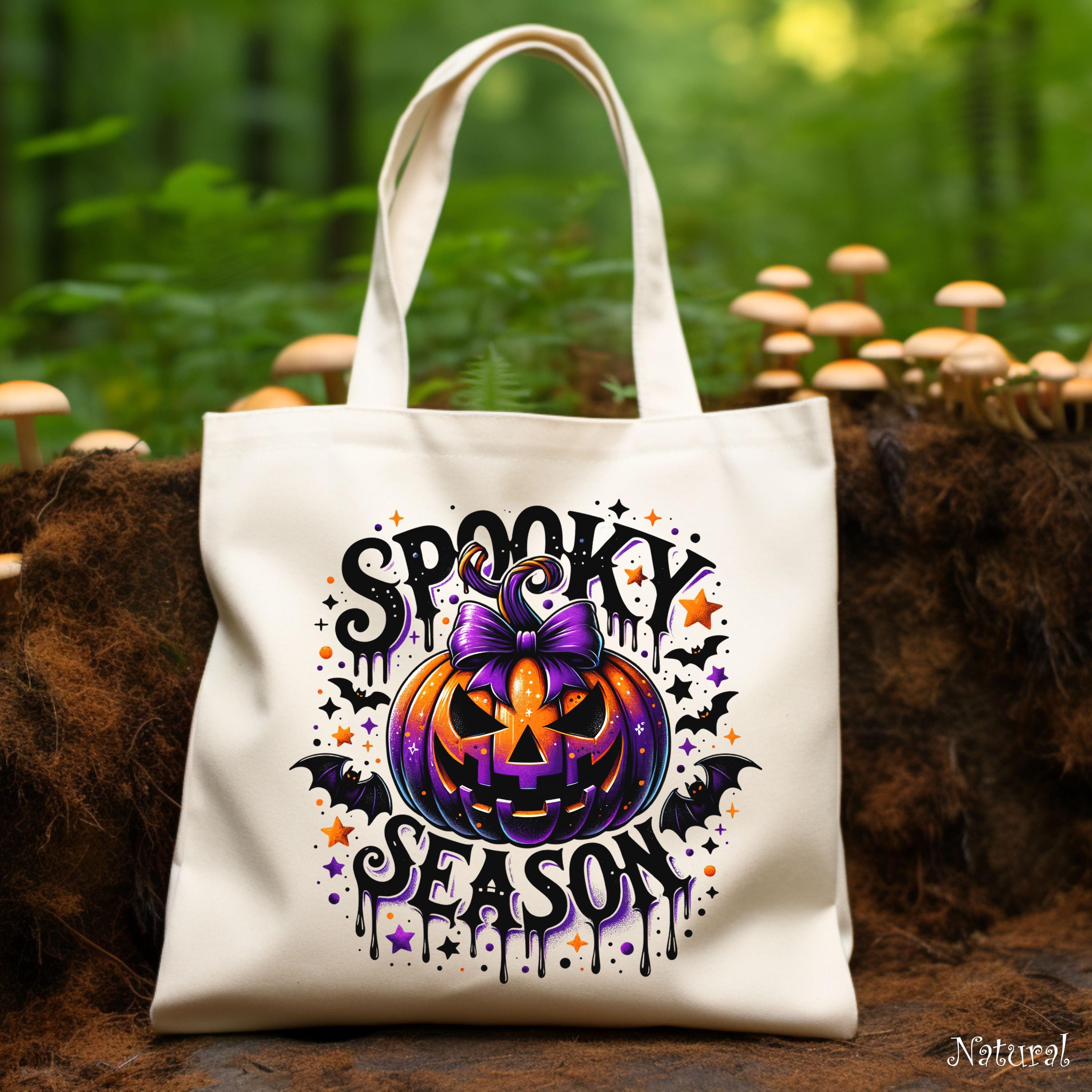 Spooky Season Halloween Tote Bag, Halloween Tote Bag, Trick or Treat Bag, Autumn Tote Bag, Cute Ghost Tote Bag,Funny Spooky Vibes Tote Bag