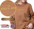 Embroidered Jesus Is King Sweatshirt, Christian Hoodie,Church Apparel,Religious Friend Gift, Christian Gift,Embroidery Faith-Based Apparel