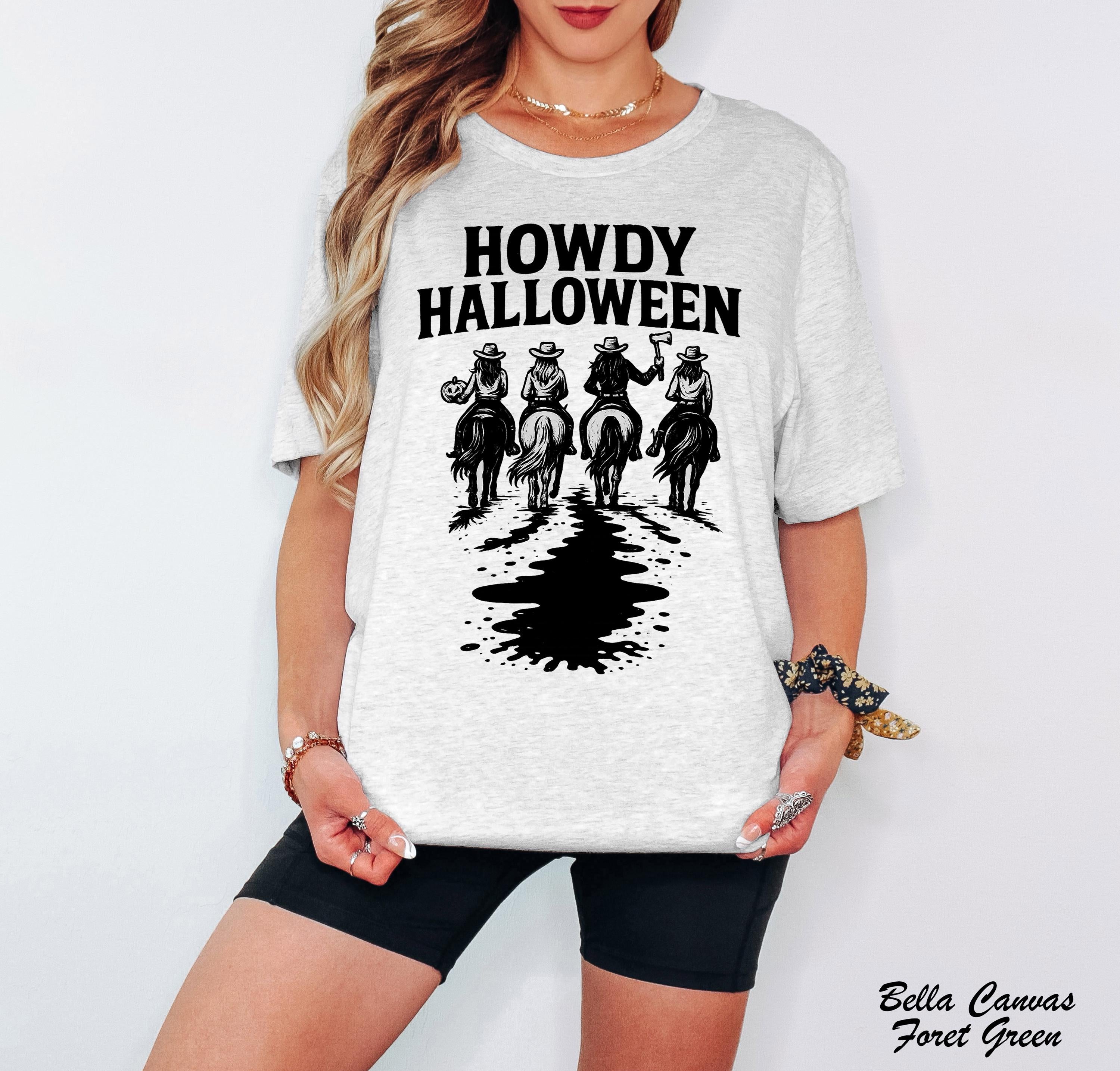 Howdy Halloween Shirt, Western Halloween Shirt,Cowgirl Riding Shirt,Halloween Horse Tee,Spooky Western Halloween Shirt,Cowgirl Graphic Tee