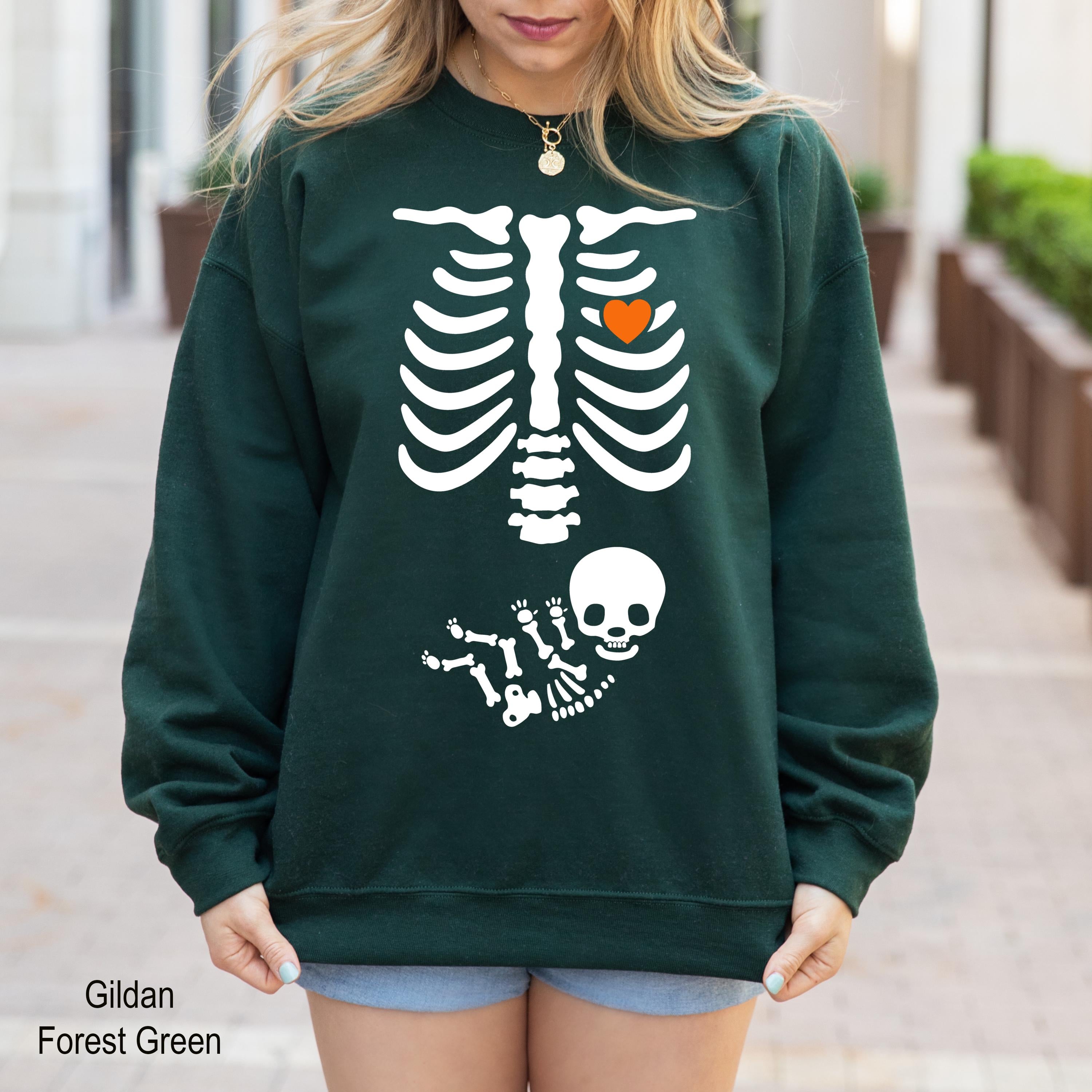 Halloween Pregnancy Sweatshirt,Skeleton Halloween Maternity Sweatshirt, Funny Pregnancy Shirt, Skeleton Body Shirt, Pregnant Skeleton Shirt
