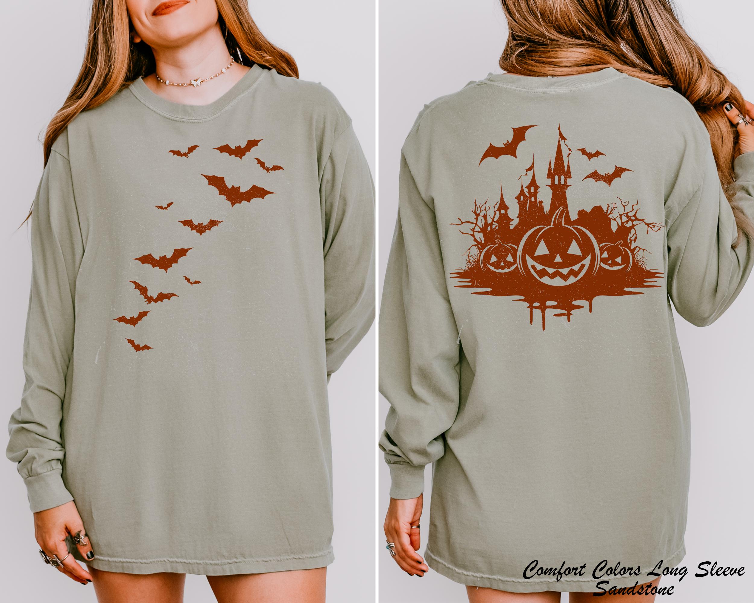 Vintage Halloween Sweatshirt, Halloween Bats Sweatshirt, Halloween Party Sweater, Starry Night Sweatshirt, Halloween Gift, Halloween Gifts