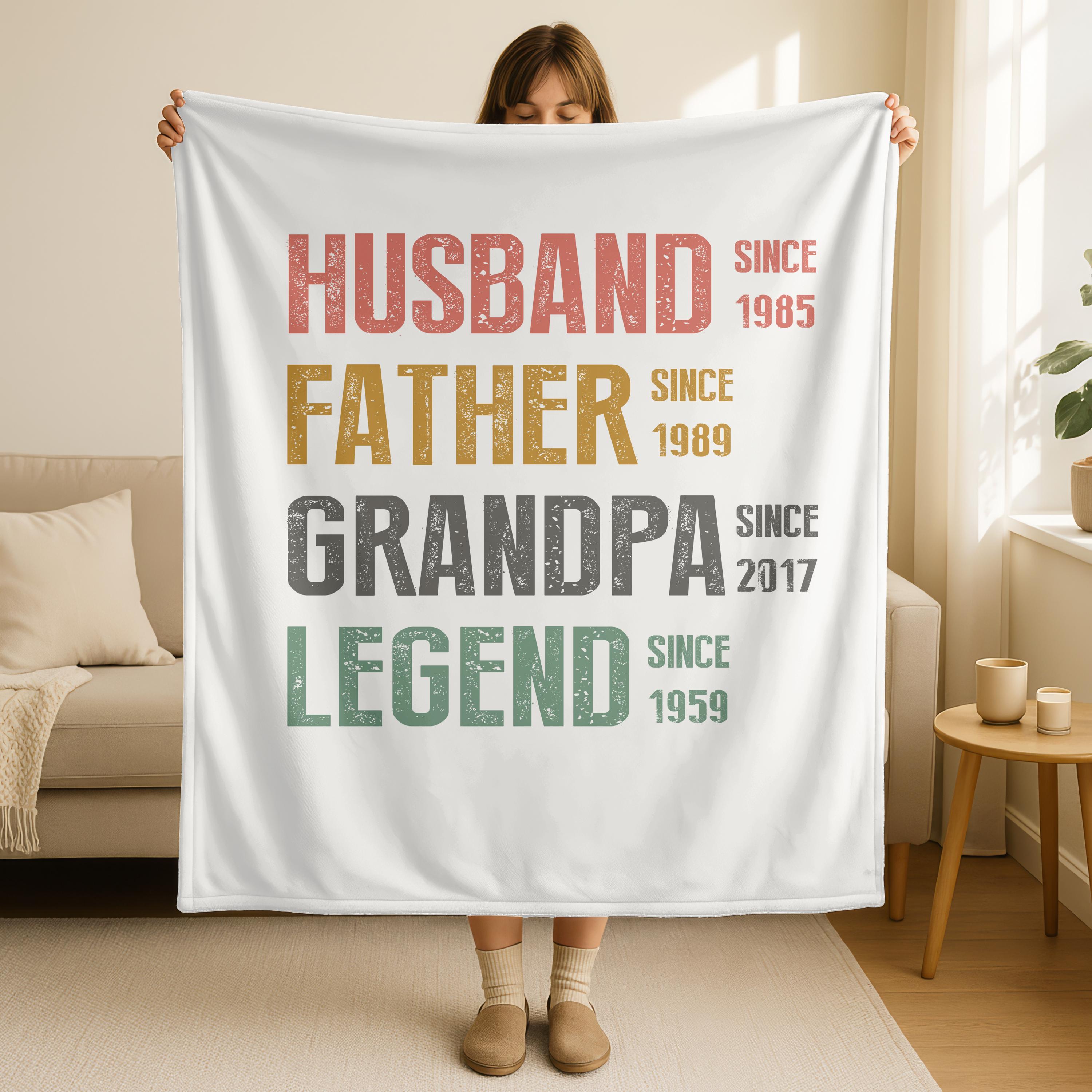 Personalized Legend Since Blanket, Custom Dad, Husband, Grandad Gift, Custom Father's Day Blanket, Legend Husband Dad Grandpa Blanket Gift