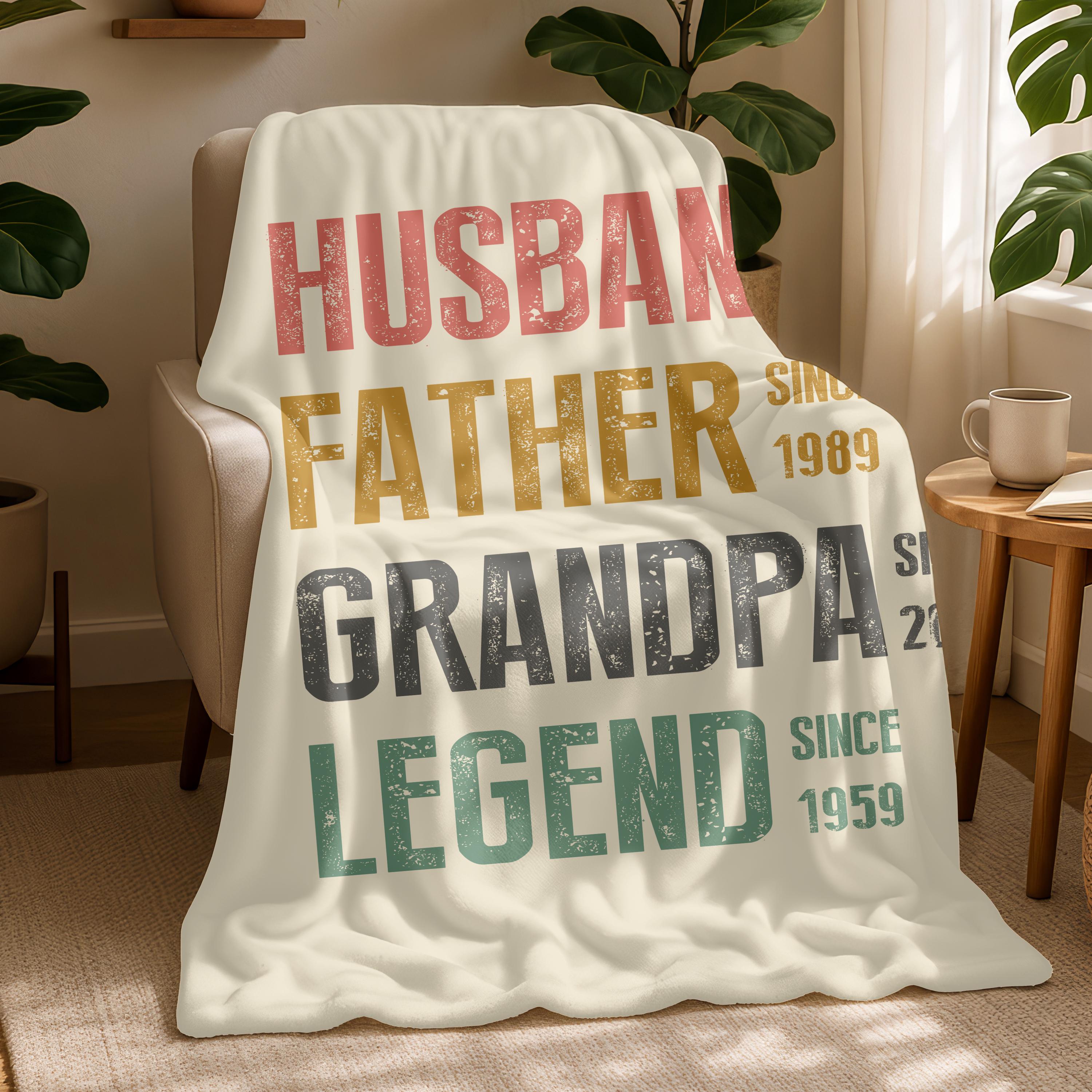 Personalized Legend Since Blanket, Custom Dad, Husband, Grandad Gift, Custom Father's Day Blanket, Legend Husband Dad Grandpa Blanket Gift