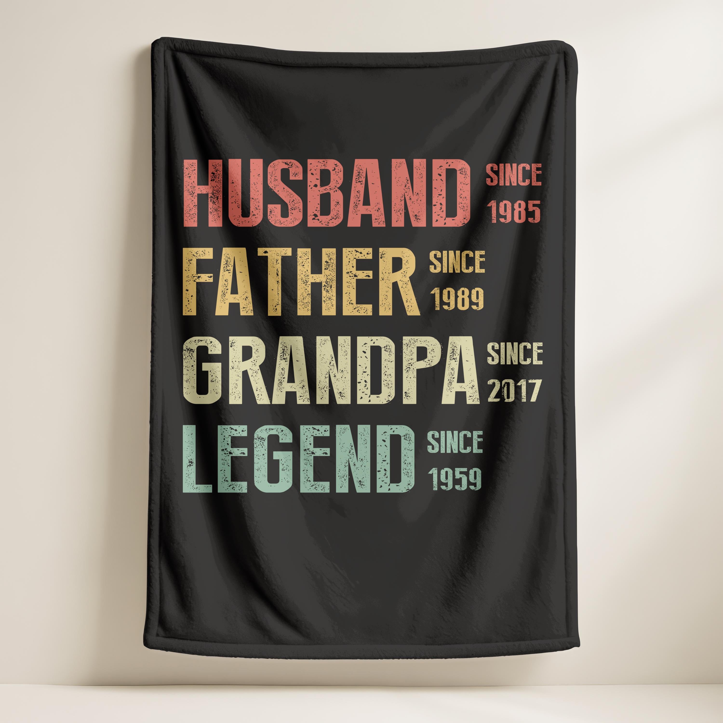 Personalized Legend Since Blanket, Custom Dad, Husband, Grandad Gift, Custom Father's Day Blanket, Legend Husband Dad Grandpa Blanket Gift