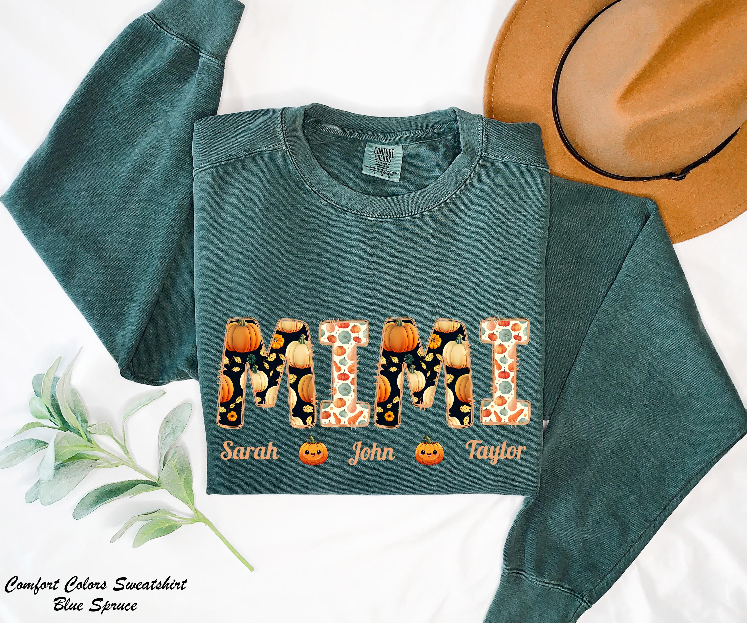Custom Halloween Mama With Kids Name Sweatshirt, Halloween Personalized Shirt, Halloween Mimi Nana Shirt, Halloween Children Name Tees