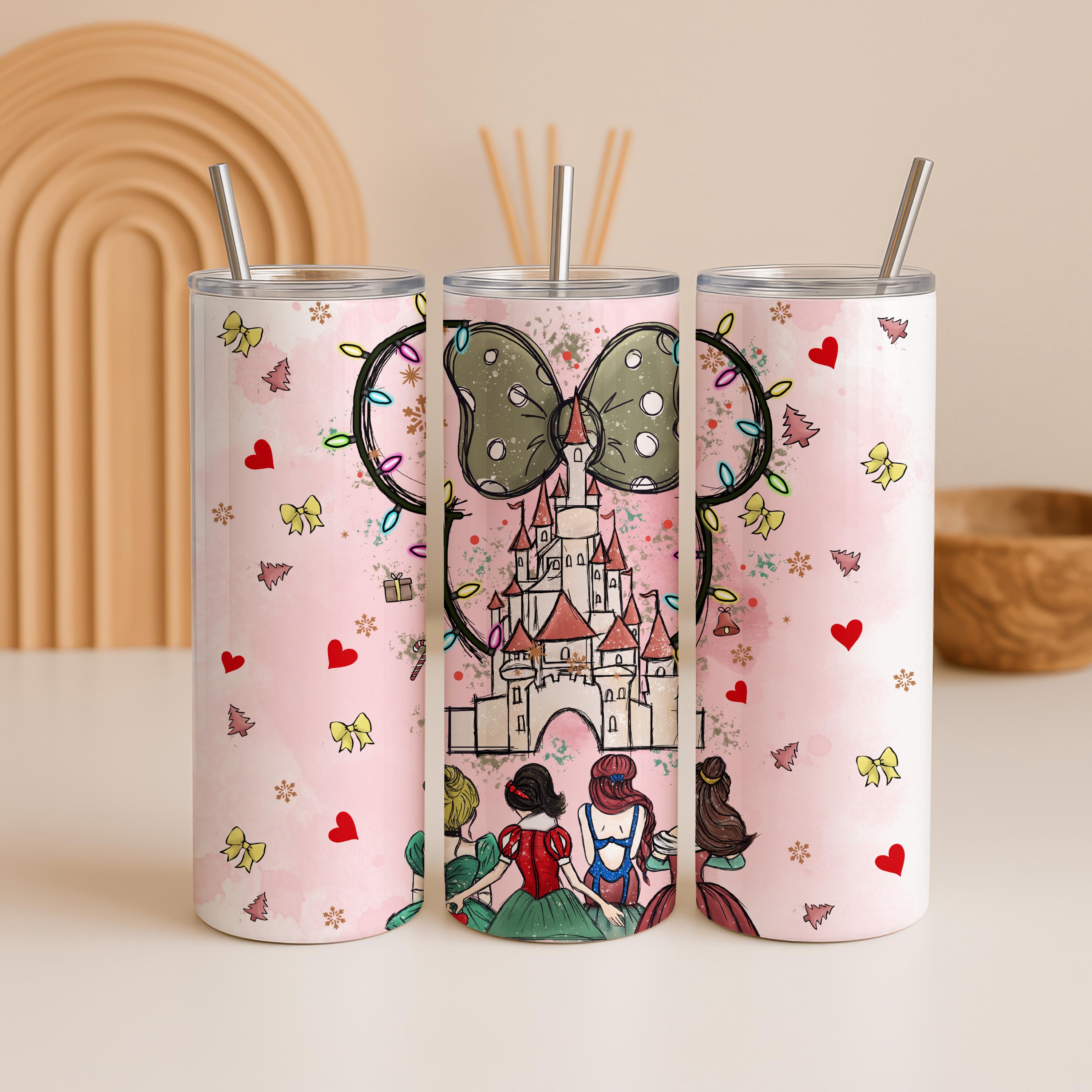 Disney Princess Tumbler, Disney Castle Tumbler, Disney Character Tumbler, Disney Princess Tumbler, 20oz Disney Tumbler Gifts, Xmas Kid Gifts