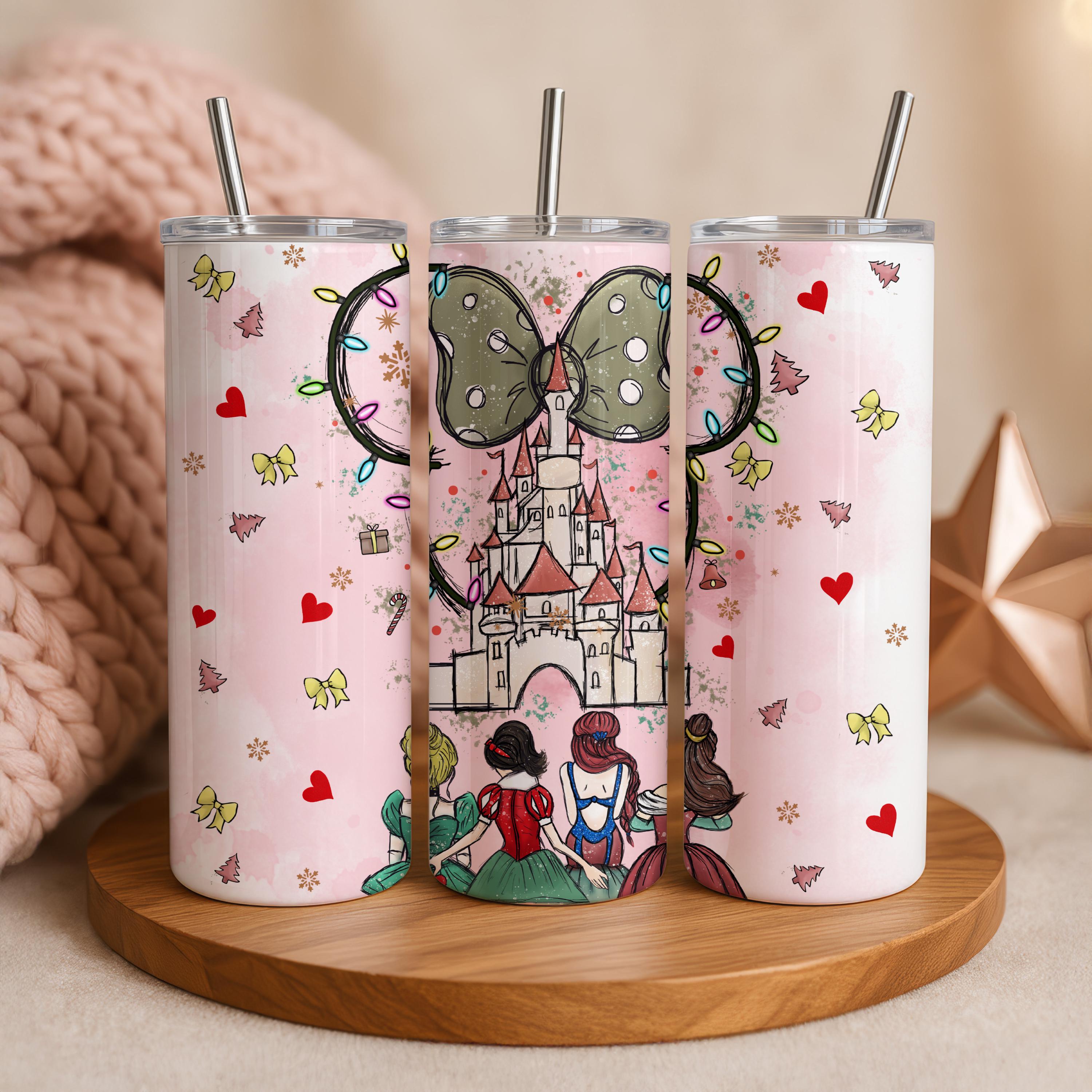 Disney Princess Tumbler, Disney Castle Tumbler, Disney Character Tumbler, Disney Princess Tumbler, 20oz Disney Tumbler Gifts, Xmas Kid Gifts