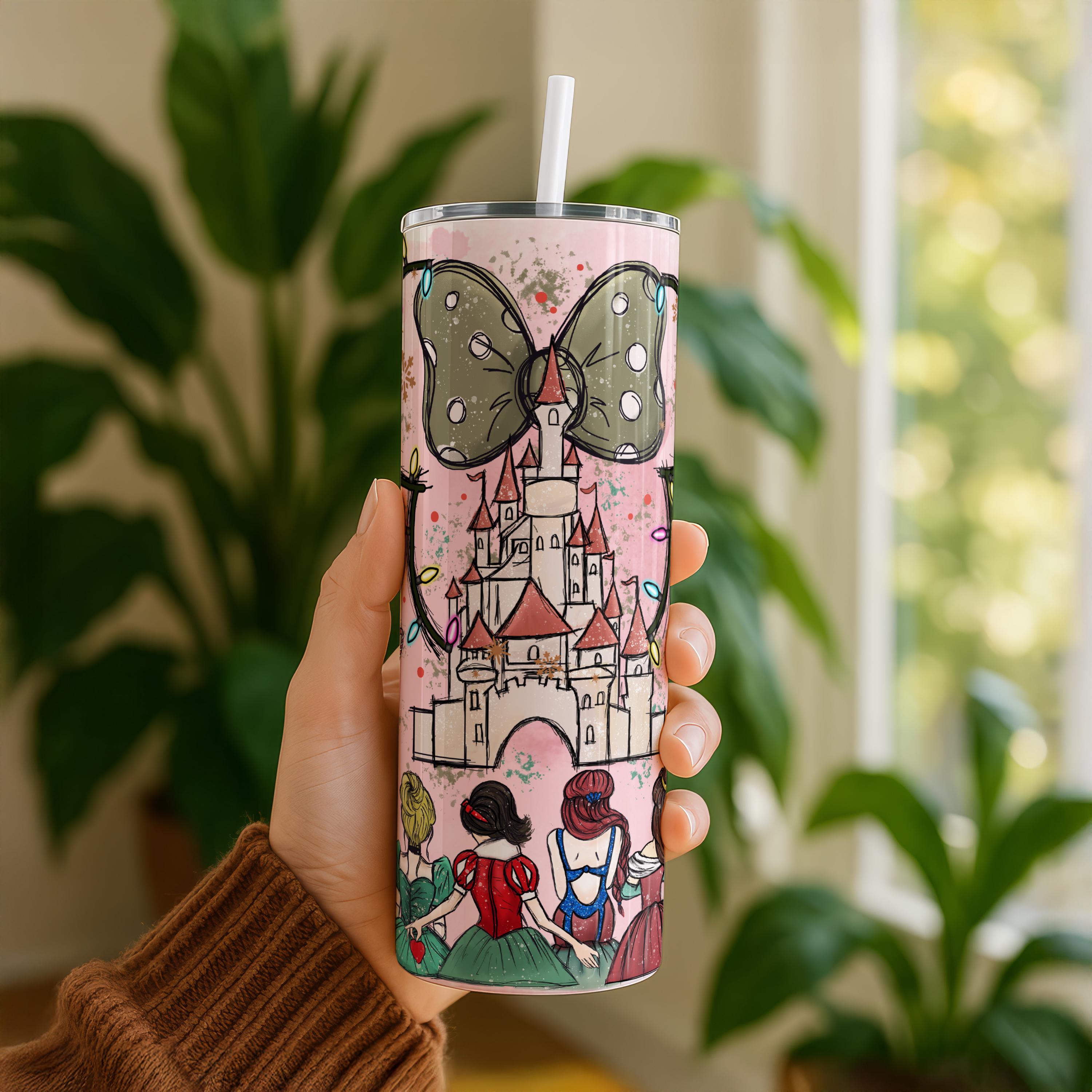 Disney Princess Tumbler, Disney Castle Tumbler, Disney Character Tumbler, Disney Princess Tumbler, 20oz Disney Tumbler Gifts, Xmas Kid Gifts