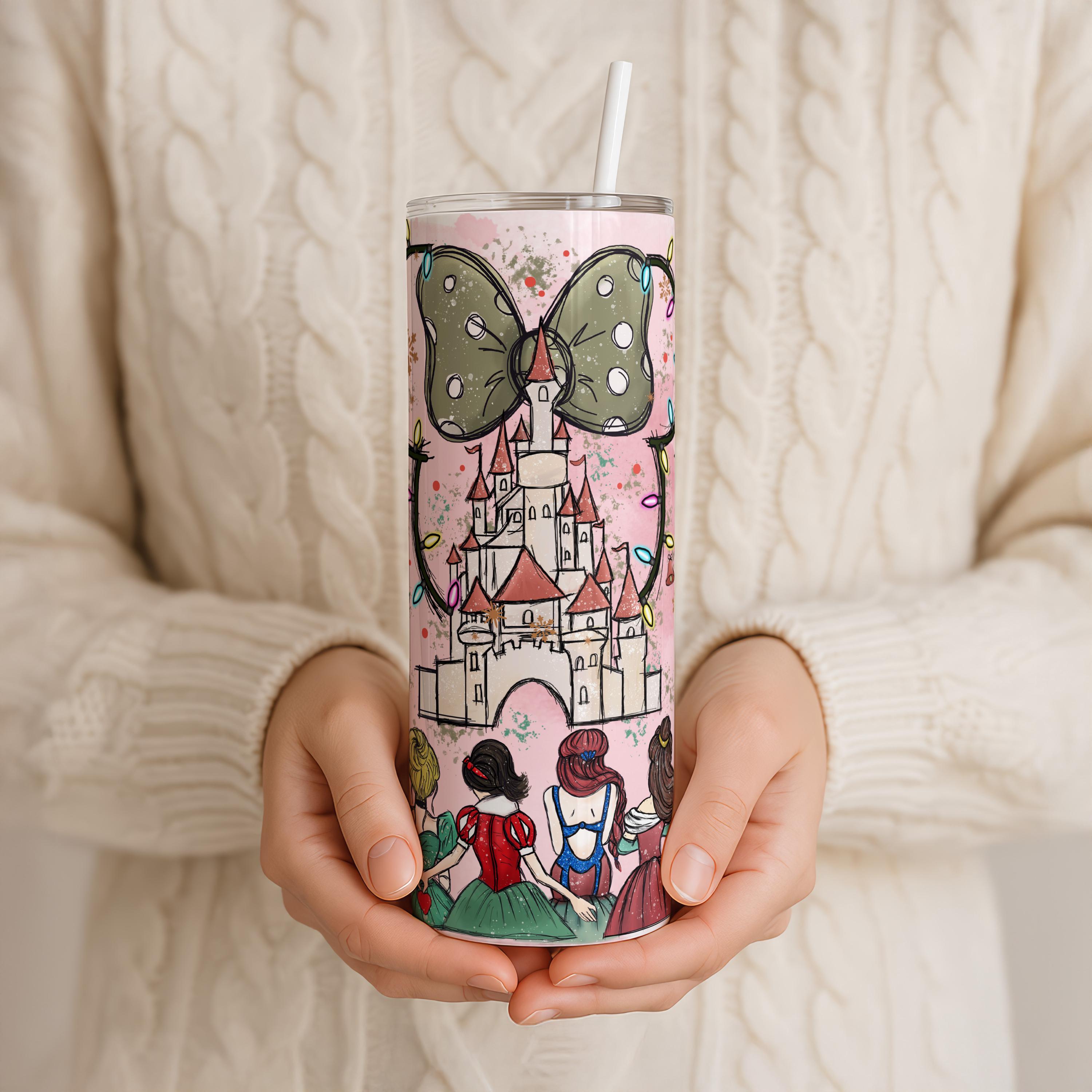 Disney Princess Tumbler, Disney Castle Tumbler, Disney Character Tumbler, Disney Princess Tumbler, 20oz Disney Tumbler Gifts, Xmas Kid Gifts