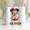 Funny Minnie Mouse Six Seven Meme Christmas 20oz Tumbler, Viral 6 7 Saying Disney Tumbler, Disney Six Seven Tumbler, Holiday Gift for Her