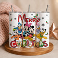 Mickey And Friends Christmas Tumbler, Disney Merry Christmas Tumbler, Disneyworld Holiday Presents,Stocking Stuffer Gift,Disney Xmas Gifts