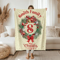 Custom Family Name Holiday Throw, Christmas Tapestry Gift for Newlyweds, New Home Gift,Christmas Home Decor,Personalized Christmas Blanket