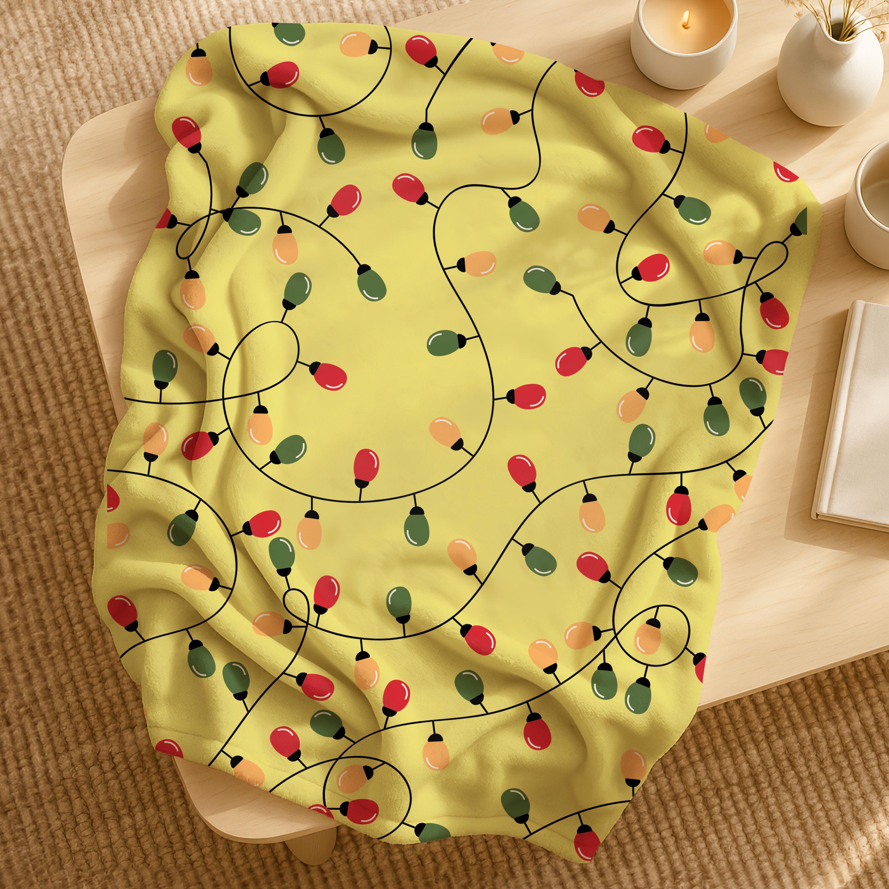 Christmas Lights Blanket,Colorful Holiday Decor Throw,Christmas Gift,Festive Holiday Throw,Xmas Home Decor,Kids Xmas Gift,Merry Christmas