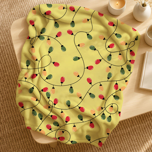 Christmas Lights Blanket,Colorful Holiday Decor Throw,Christmas Gift,Festive Holiday Throw,Xmas Home Decor,Kids Xmas Gift,Merry Christmas