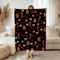 Personalized Gingerbread Man Christmas Blanket,Custom Name Blanket,Christmas Gift,Holiday Blanket,Gingerbread Blanket Gift,Custom Xmas Throw
