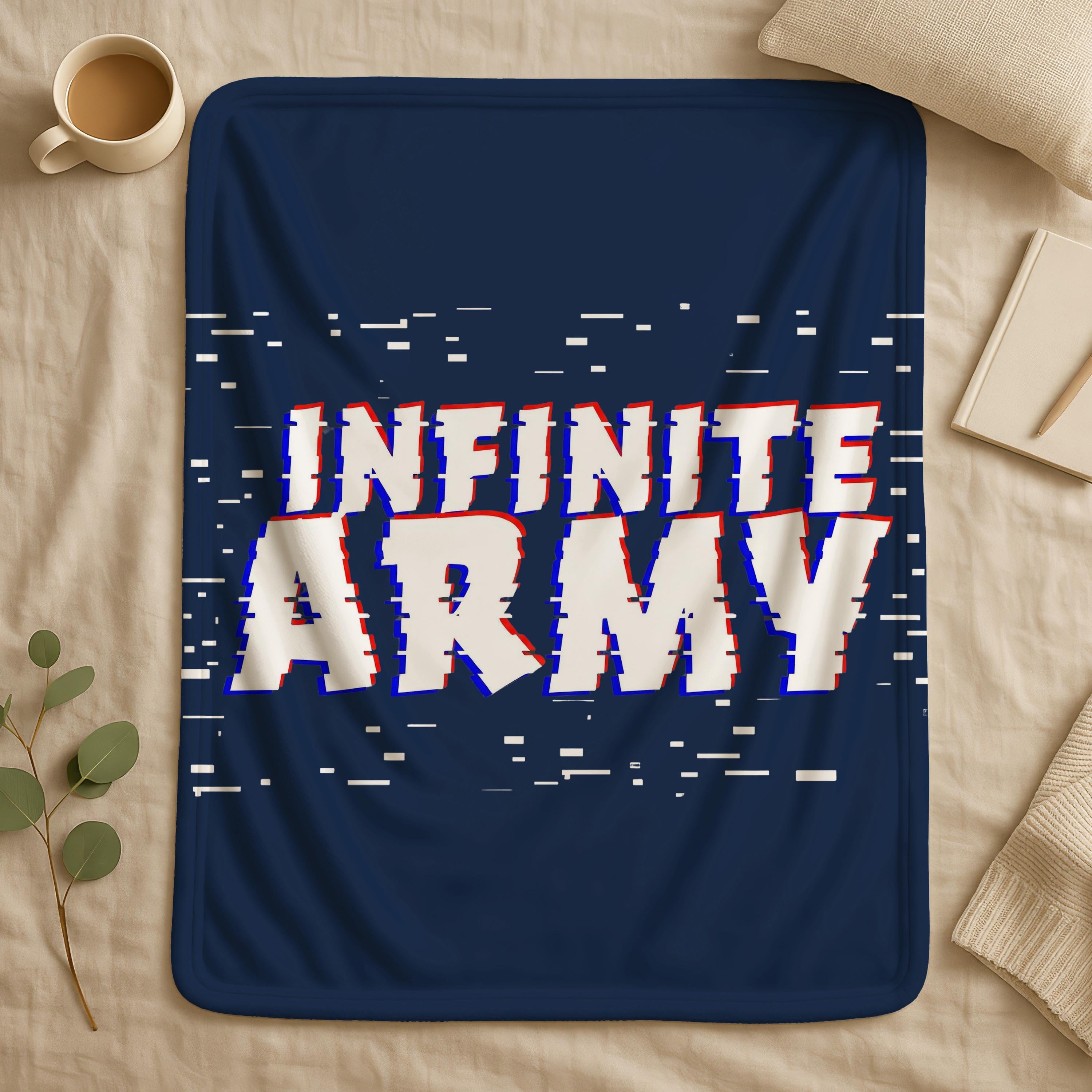 Infinite Army Blanket,Tactical Gamer Throw,Military Strategy Game Inspired Throw,Army Style Decor Gift for Gamer,Military Style Gift for Him
