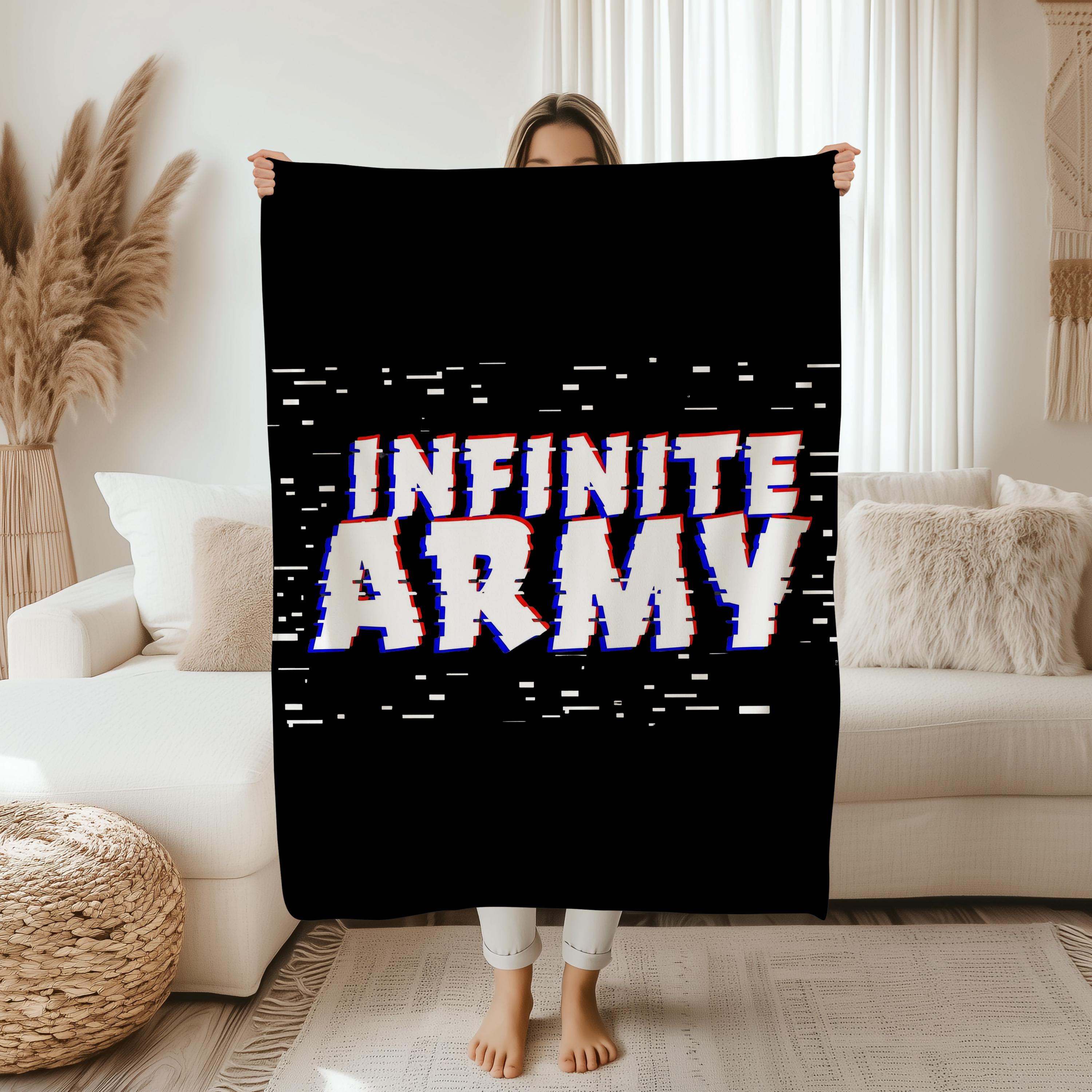 Infinite Army Blanket,Tactical Gamer Throw,Military Strategy Game Inspired Throw,Army Style Decor Gift for Gamer,Military Style Gift for Him