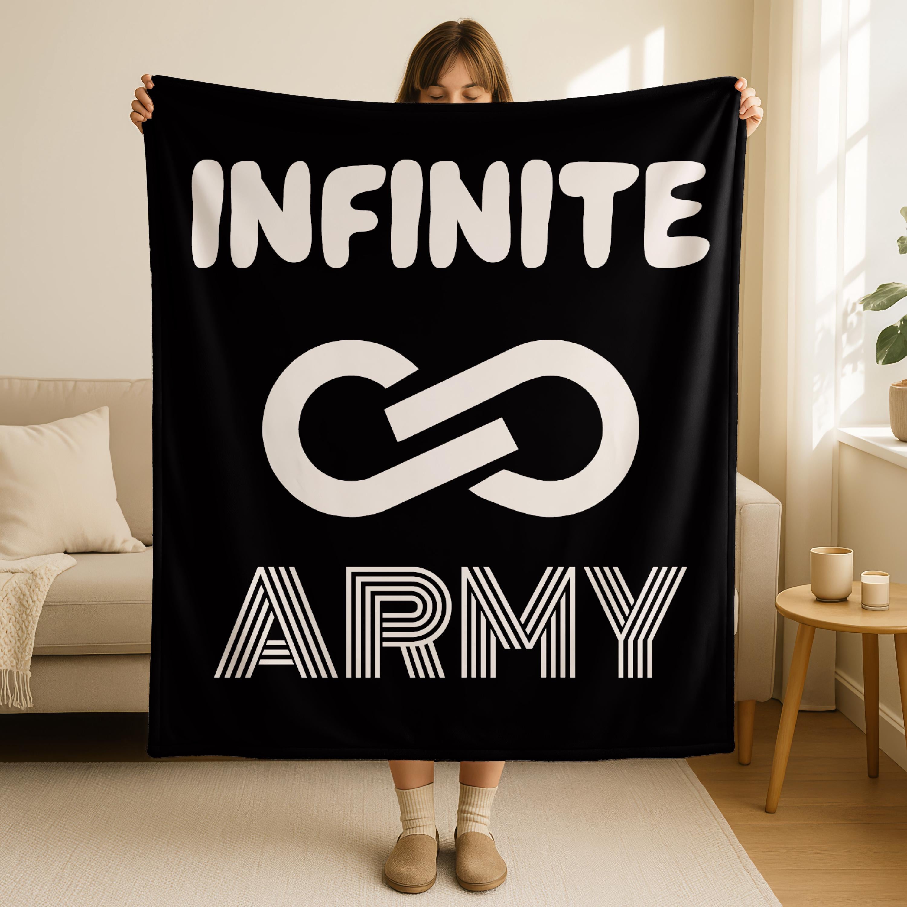 Infinite Army Throw Blanket, Cool Gaming Bedroom Decor, Gamer Boy Gift, Youth Infinite Army Gift, Infinite Army Merch Blanket Gift for Him