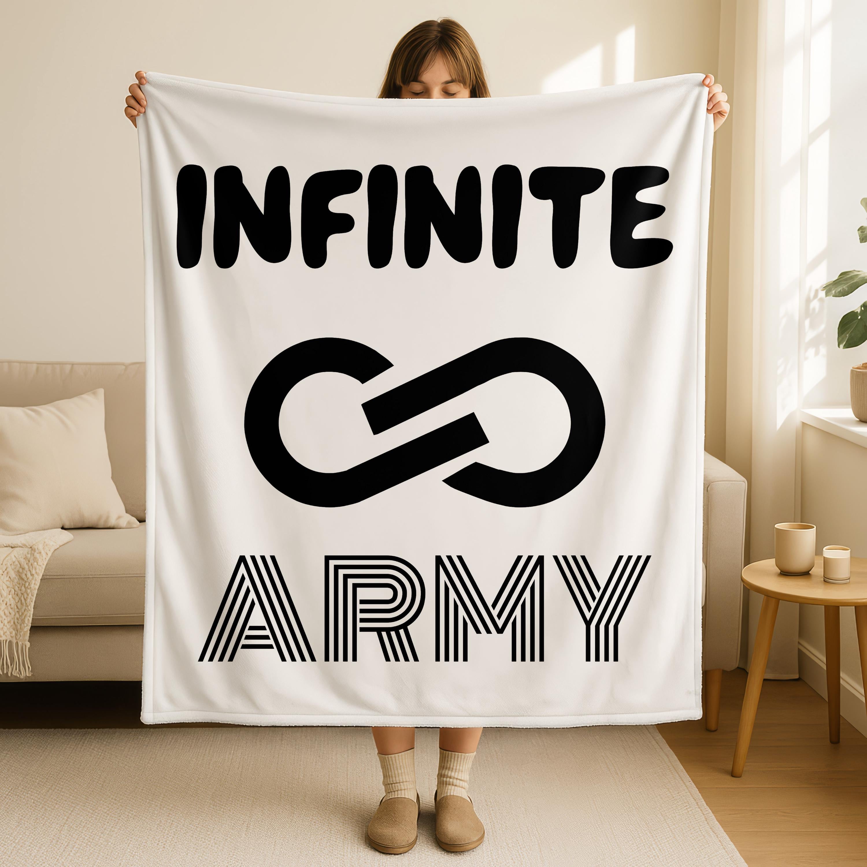 Infinite Army Throw Blanket, Cool Gaming Bedroom Decor, Gamer Boy Gift, Youth Infinite Army Gift, Infinite Army Merch Blanket Gift for Him