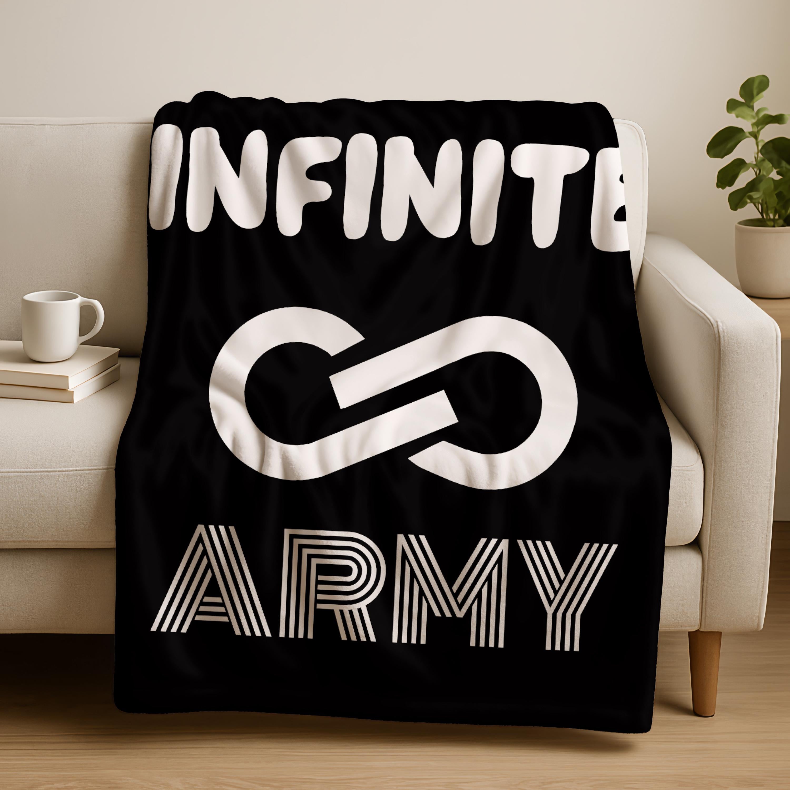 Infinite Army Throw Blanket, Cool Gaming Bedroom Decor, Gamer Boy Gift, Youth Infinite Army Gift, Infinite Army Merch Blanket Gift for Him