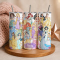 Custom Disney Princess Cartoon Tumbler, Princess Squad 20oz Skinny Tumbler, Custom Girl Tumbler, Magical Kingdom Tumbler,Cute Daughter Gifts