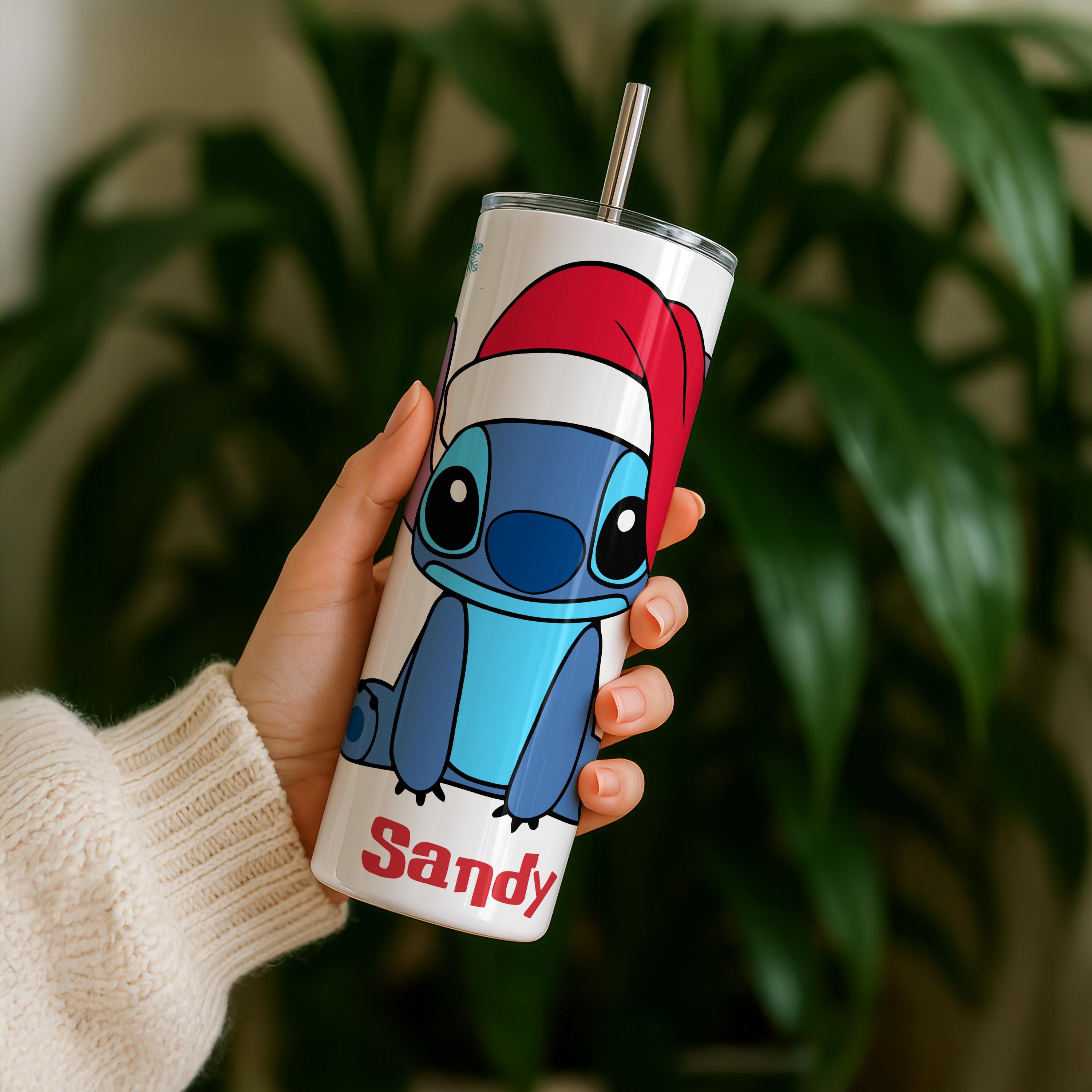 Personalized Stitch Tumbler with Name, Lilo and Stitch Travel Mug, Christmas Lilo and Stitch Water Bottle, Kids Gifts, Ohana Means Family