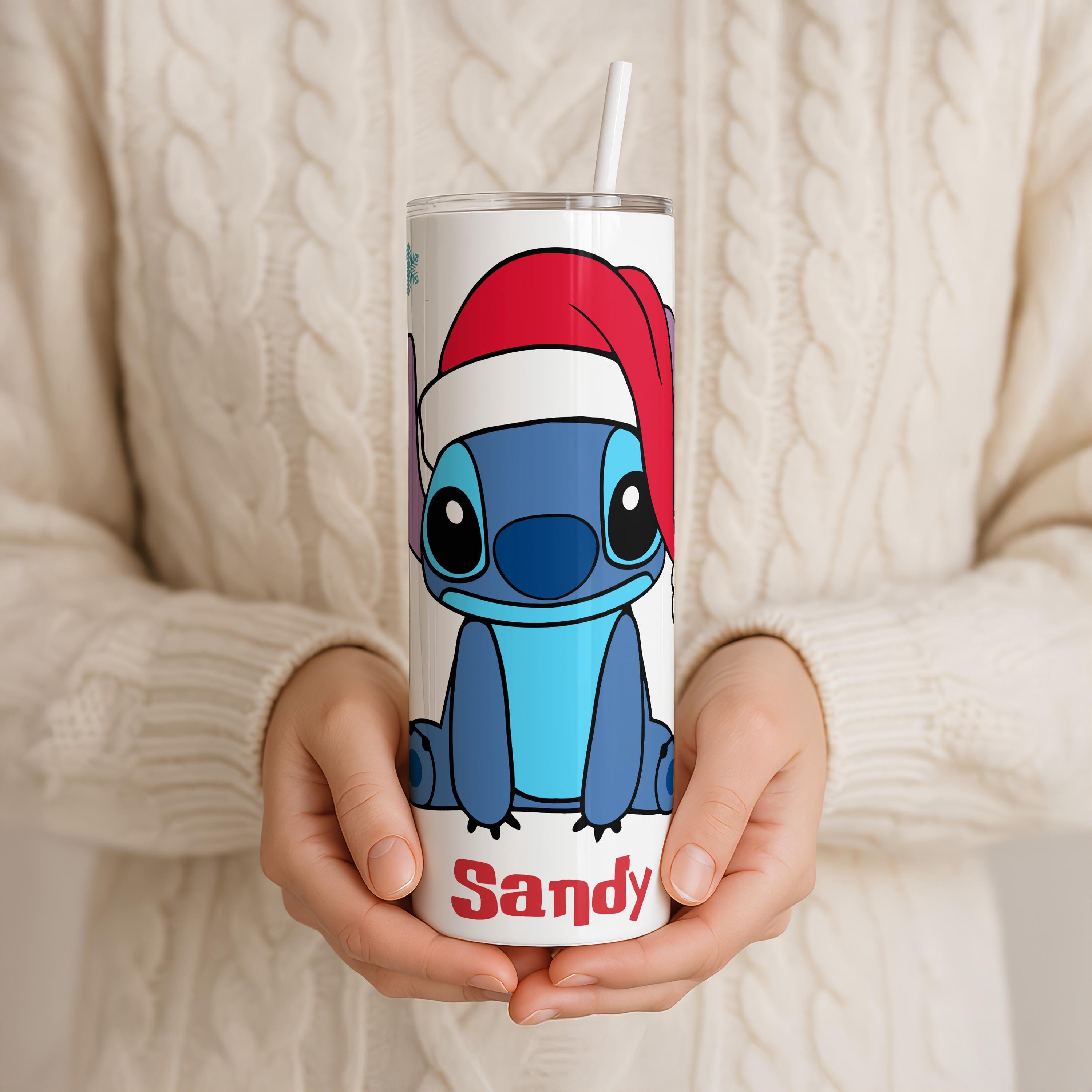 Personalized Stitch Tumbler with Name, Lilo and Stitch Travel Mug, Christmas Lilo and Stitch Water Bottle, Kids Gifts, Ohana Means Family