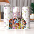 Disney Princess Tumbler, 20oz Skinny Tumbler, Girl Tumbler Gifts, Princess Tumbler,Princess Water Bottle,Disneyland Princess Girl Travel Mug