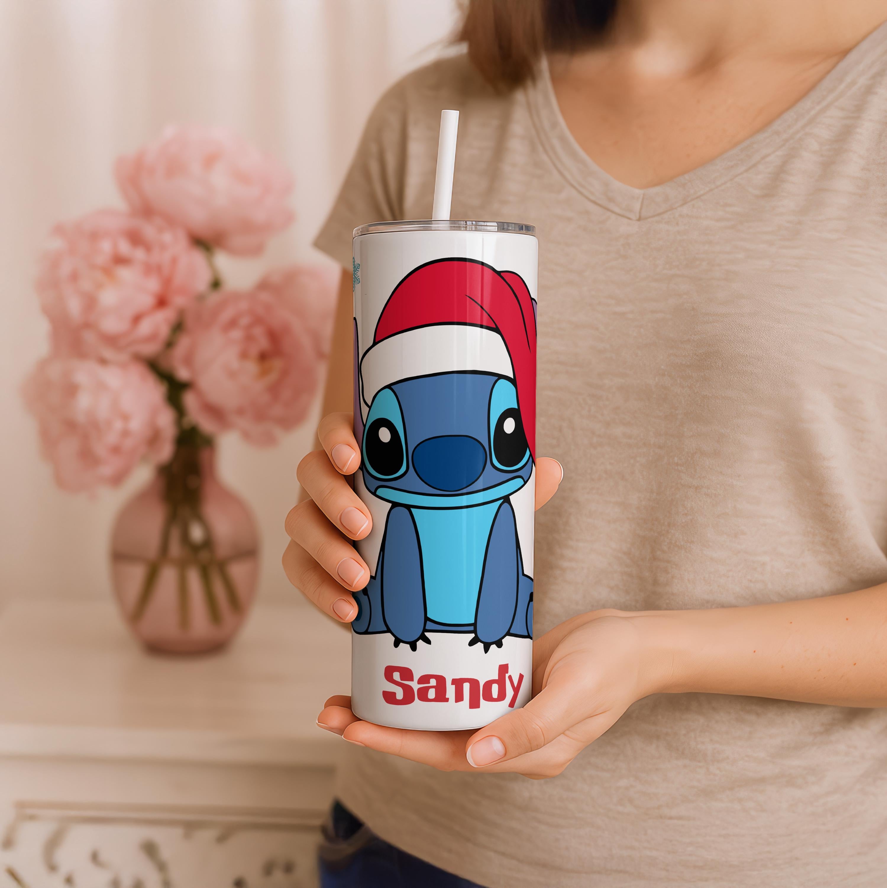Personalized Stitch Tumbler with Name, Lilo and Stitch Travel Mug, Christmas Lilo and Stitch Water Bottle, Kids Gifts, Ohana Means Family