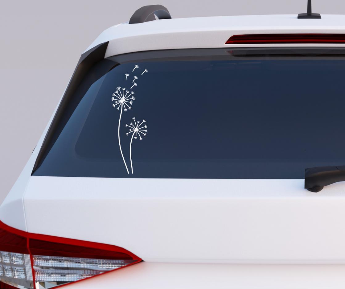 Dandelion Car Sticker, Flower Decal, Bumper Sticker,Wildflowers Window Decal Vinyl,Boho Pretty Dandelion Blowing in the Wind Sticker Decal