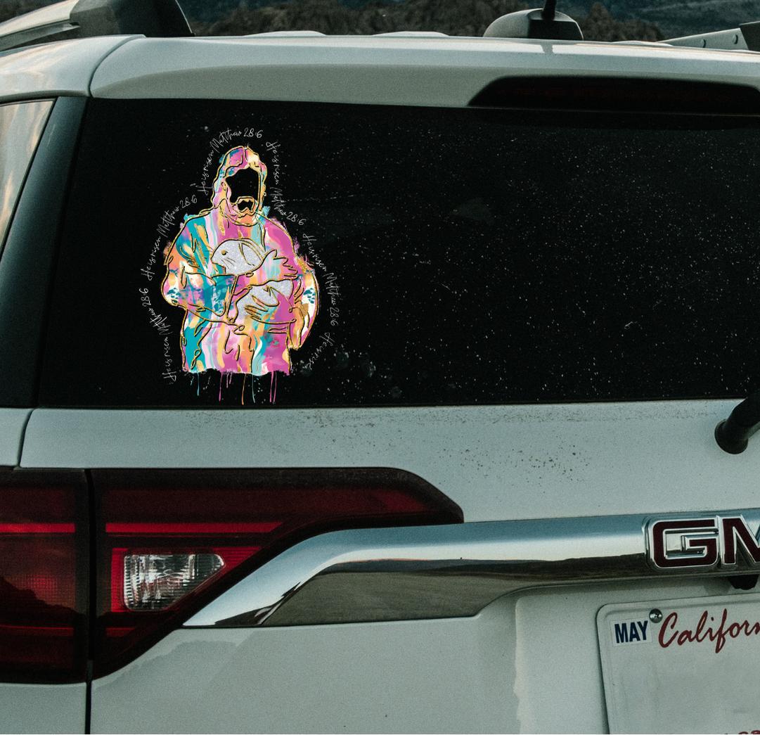 Jesus Matthew 28.6 Vinly Car Sticker,Jesus Lover Decal,He Is Risen Matthew 28:6,Religious Vinyl Decal,Jesus Sticker Vinyl Car Decal