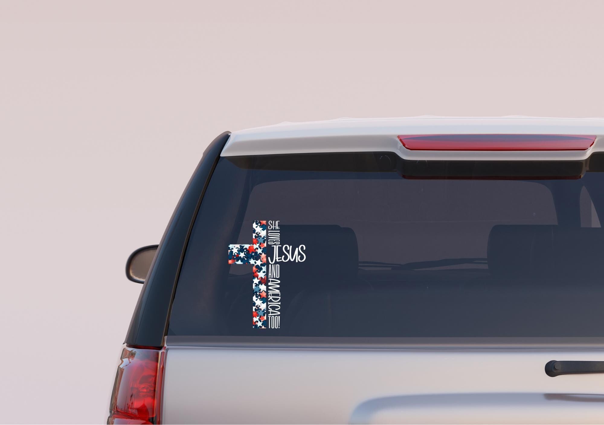 Floral Cross Inspirational Christian Jesus Sticker,He She Loves Jesus Vinly Car Decal,Christian Sticker for Car,Laptop,Water Bottle and More