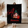 Personalized Christmas Blanket,Custom Name Xmas Blanket,Home Decor Christmas Gift for Kid Family Friend,Winter Holiday Xmas Gift,Xmas Throw