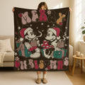 Mickey and Minnie Christmas Blanket, Merry Christmas Blanket, Disney Christmas Blanket, Cute Xmas Gift, Vintage Hot Cocoa Christmas Blanket