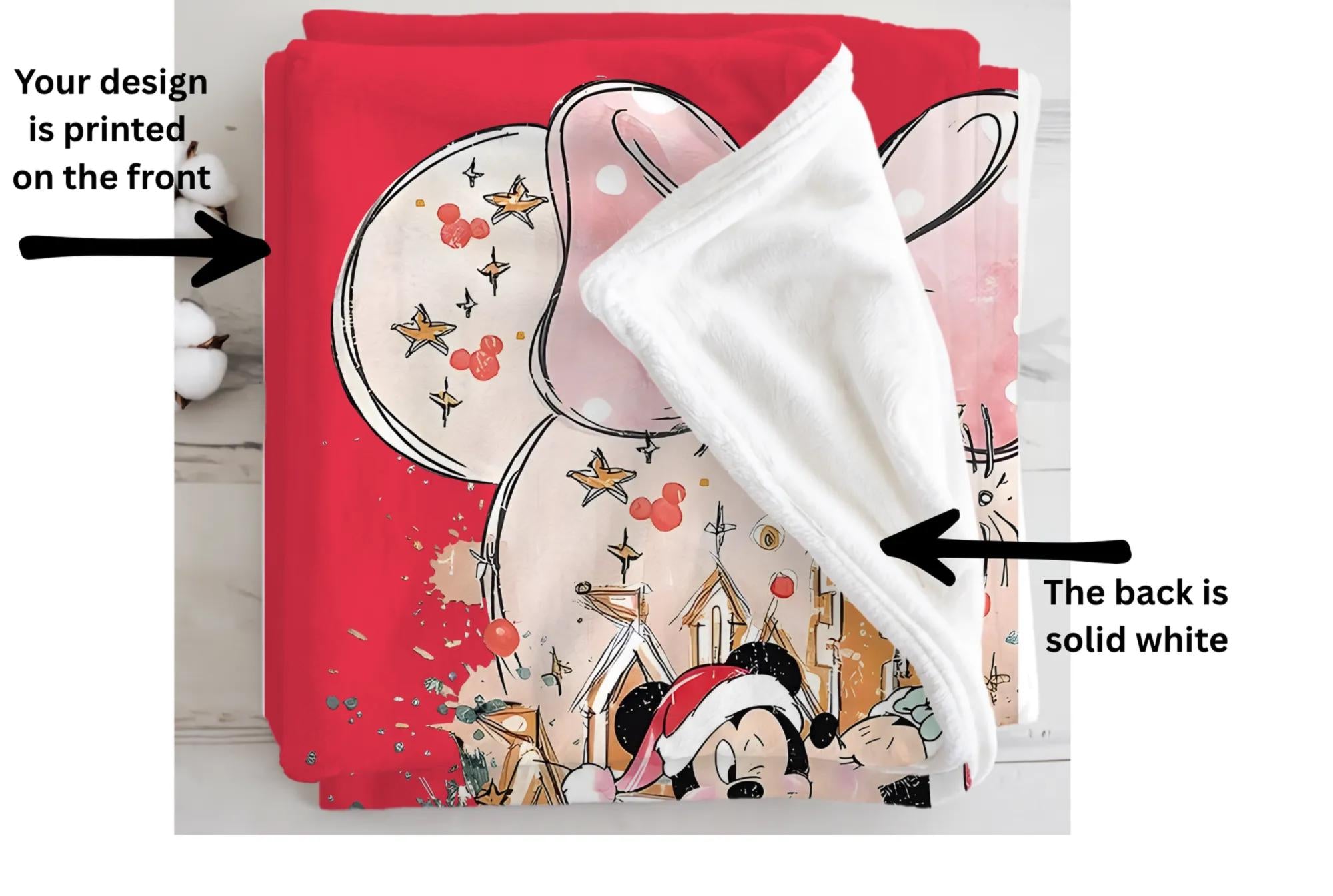 Custom Couple Name Mickey And Minnie Blanket, Mickey Mouse And Minnie Mouse Romantic Disneyland Couple Blanket Gift,Valentine Gifts For Her