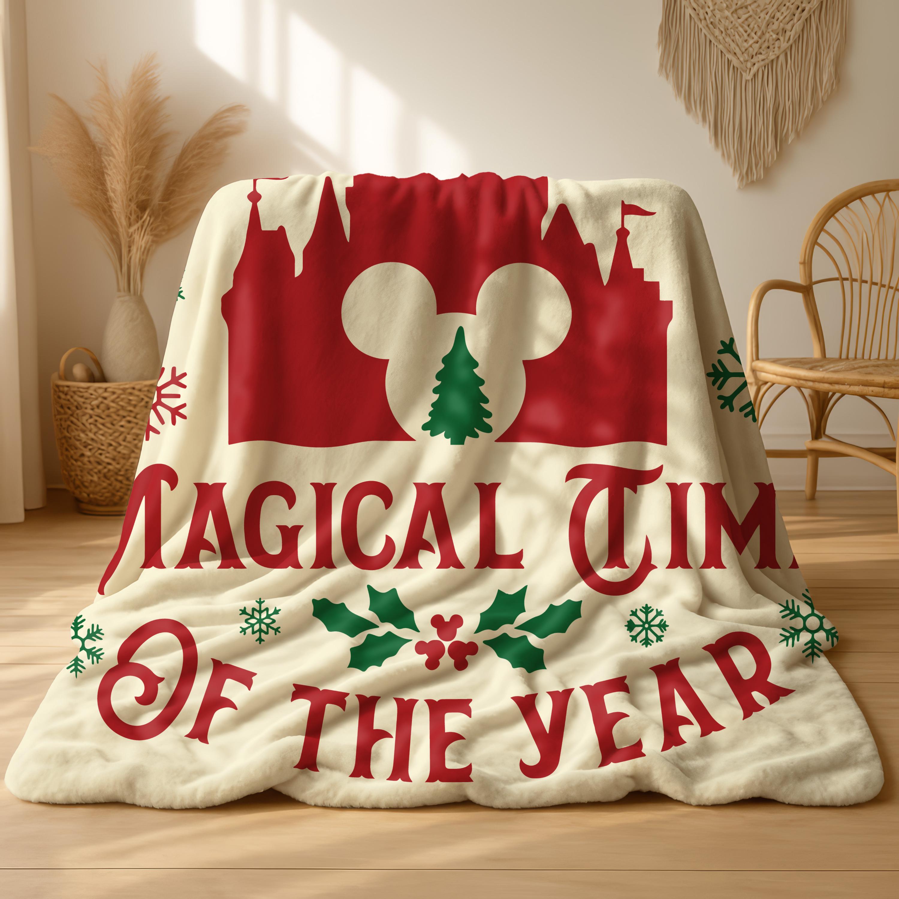 It's The Most Magical Time of the Year Blanket,Magic Kingdom Blanket,Disney Xmas Blanket,Disney Castle Throw Blanket, Blanket Gifts for Her