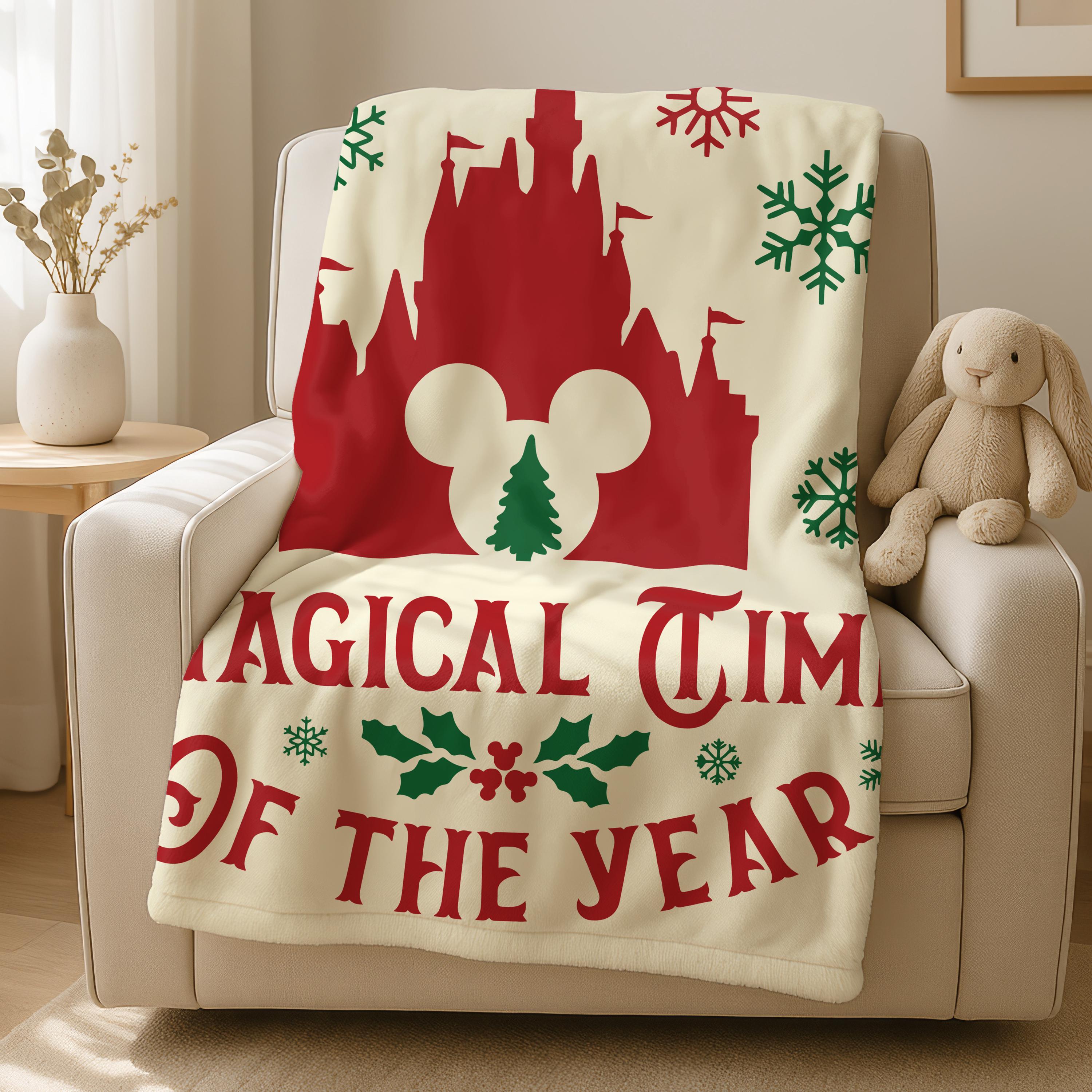 It's The Most Magical Time of the Year Blanket,Magic Kingdom Blanket,Disney Xmas Blanket,Disney Castle Throw Blanket, Blanket Gifts for Her