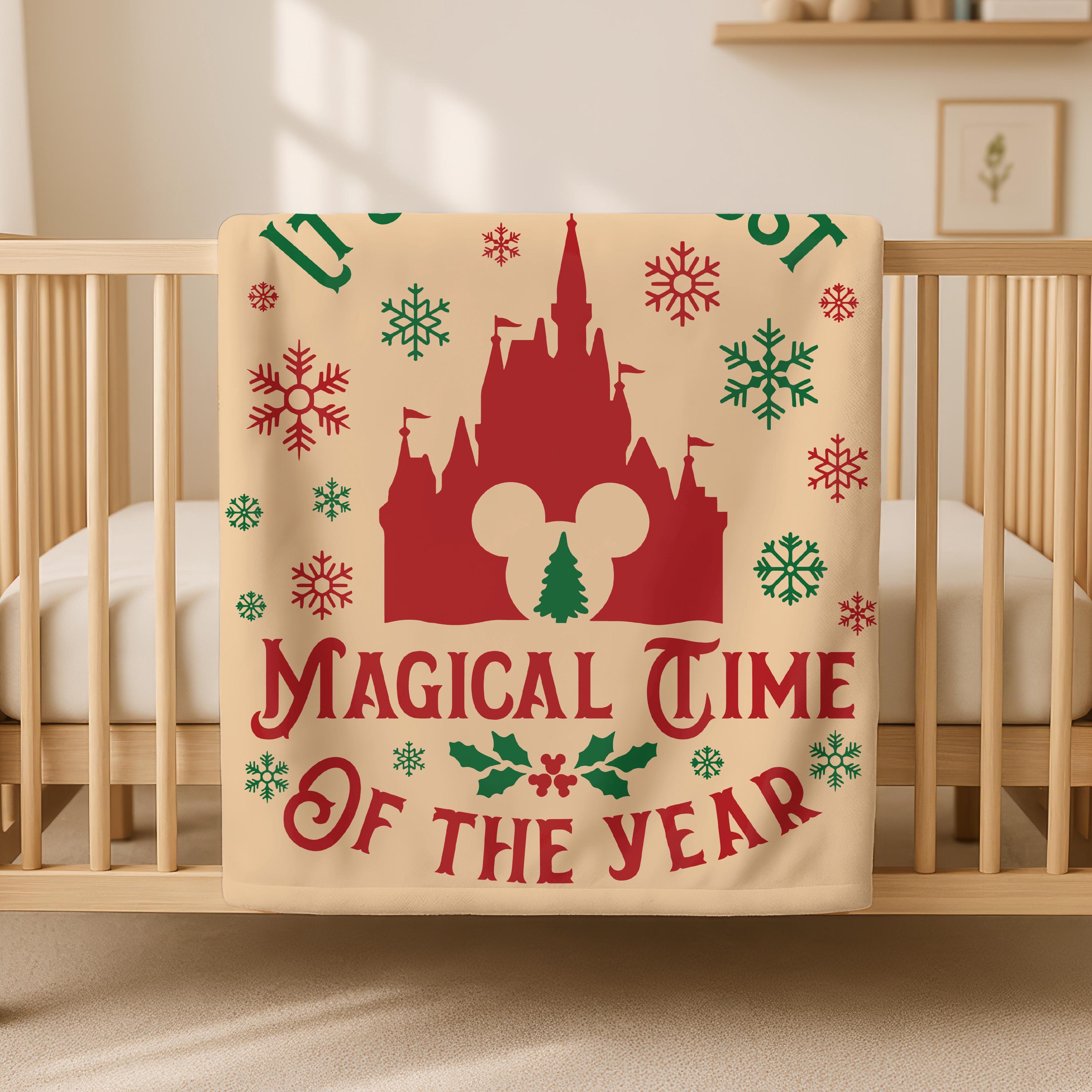 It's The Most Magical Time of the Year Blanket,Magic Kingdom Blanket,Disney Xmas Blanket,Disney Castle Throw Blanket, Blanket Gifts for Her