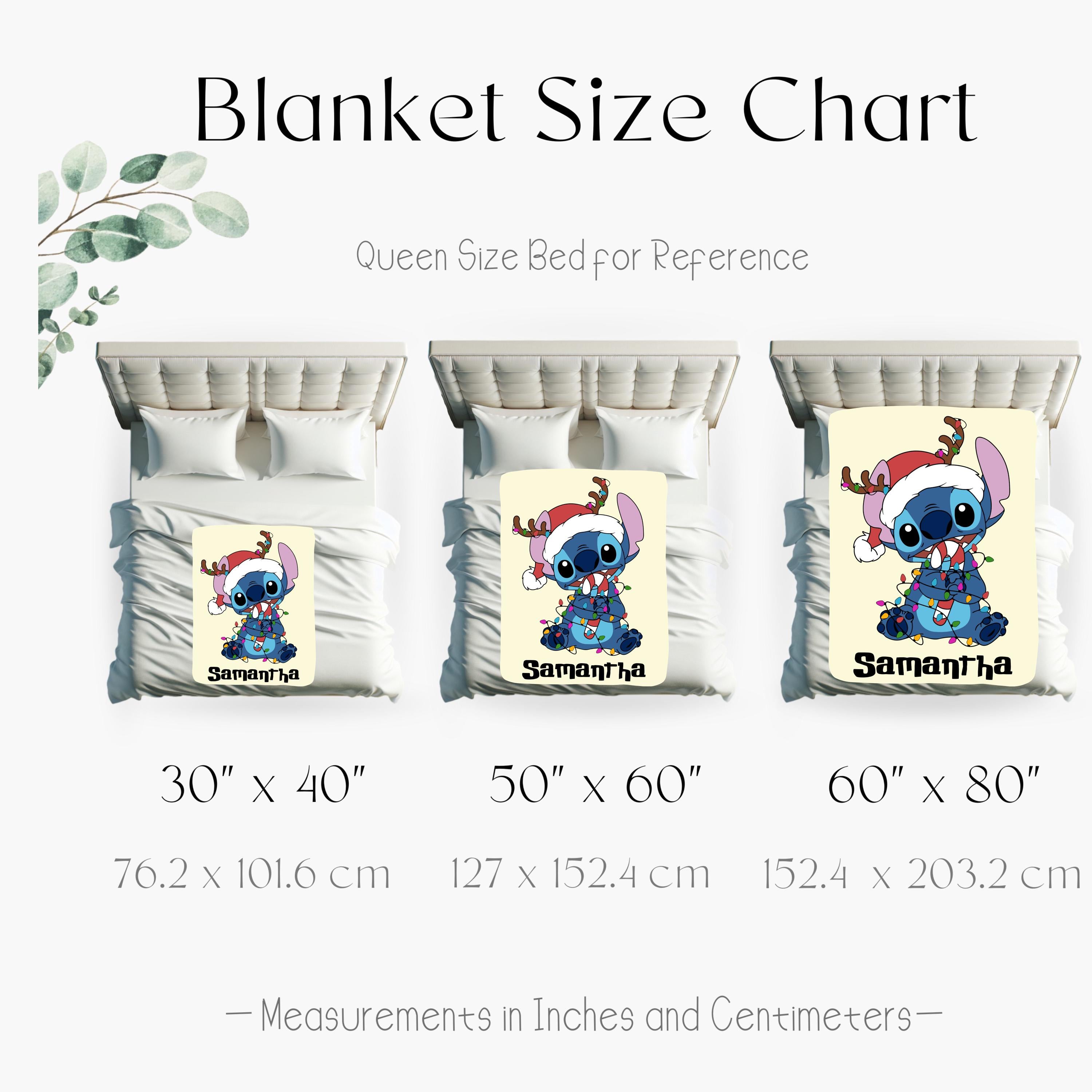 Lilo And Stitch Christmas Blanket,Magic Kingdom Xmas Throw Blanket, Stitch Lilo Xmas Blanket,Stitch Disneyland Christmas Throw Blanket Gift