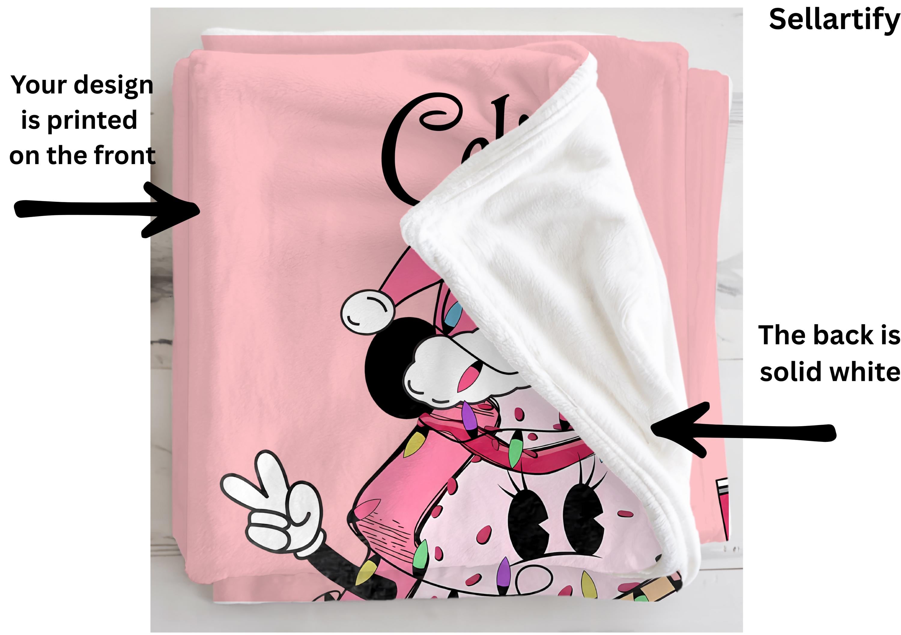 Cute Christmas Tree Cake Throw Blanket, Personalized Disney Christmas Gift Ideas, Cozy Season Blanket, Pink Cake Blanket, Custom Xmas Gift